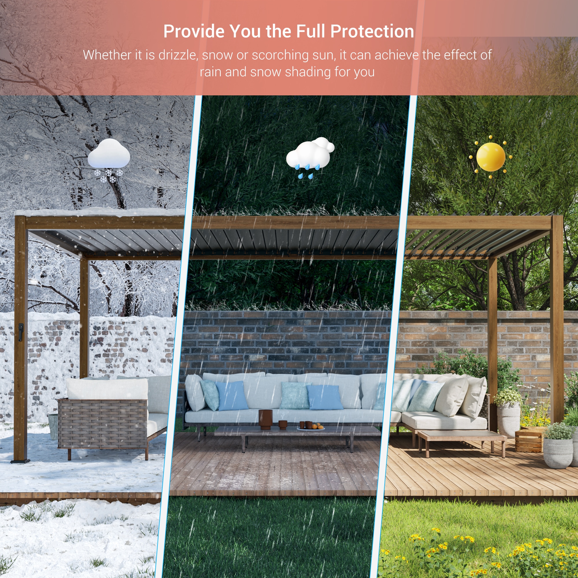 ACEGOSES LW-PG-LED1013WH Pergolas-2 - View #8