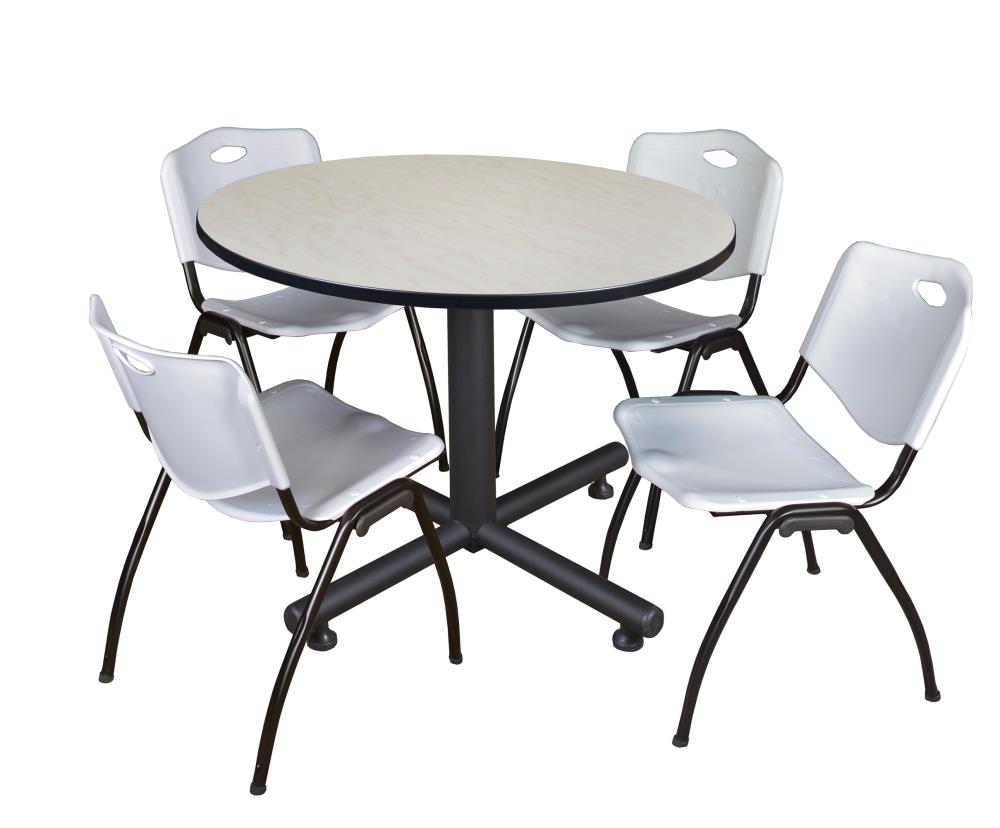 Regency TKB48RNDPL47GY Breakroom Off-White 4-Person Training Table (48-in W x 29-in H)