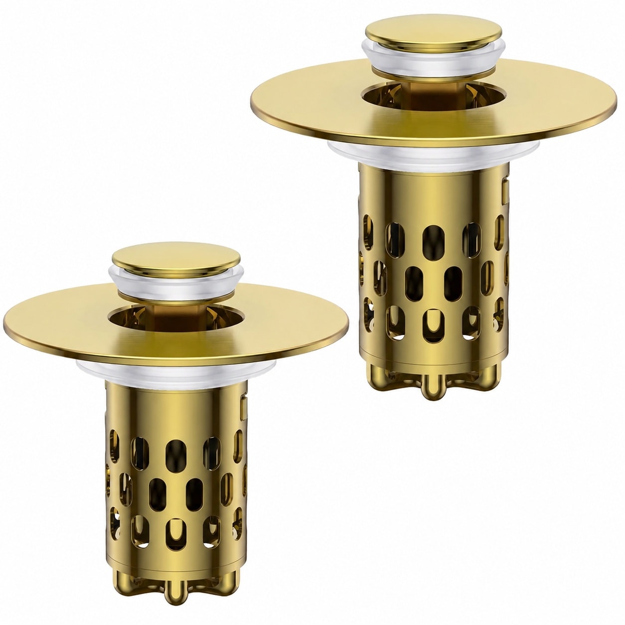 Vrbgify -  Bathroom Sink Drain Strainer All Metal Pop-Up Sink Stopper with Removable Stainless St...