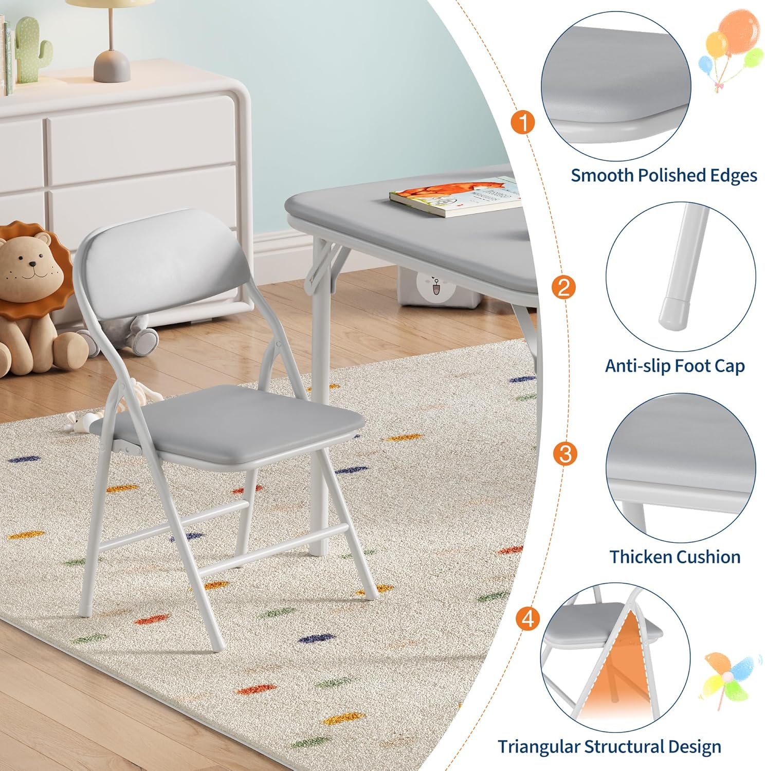 Qeetex DHZ-PHK-33U83BPF Folding-Furniture-Sets - View #4