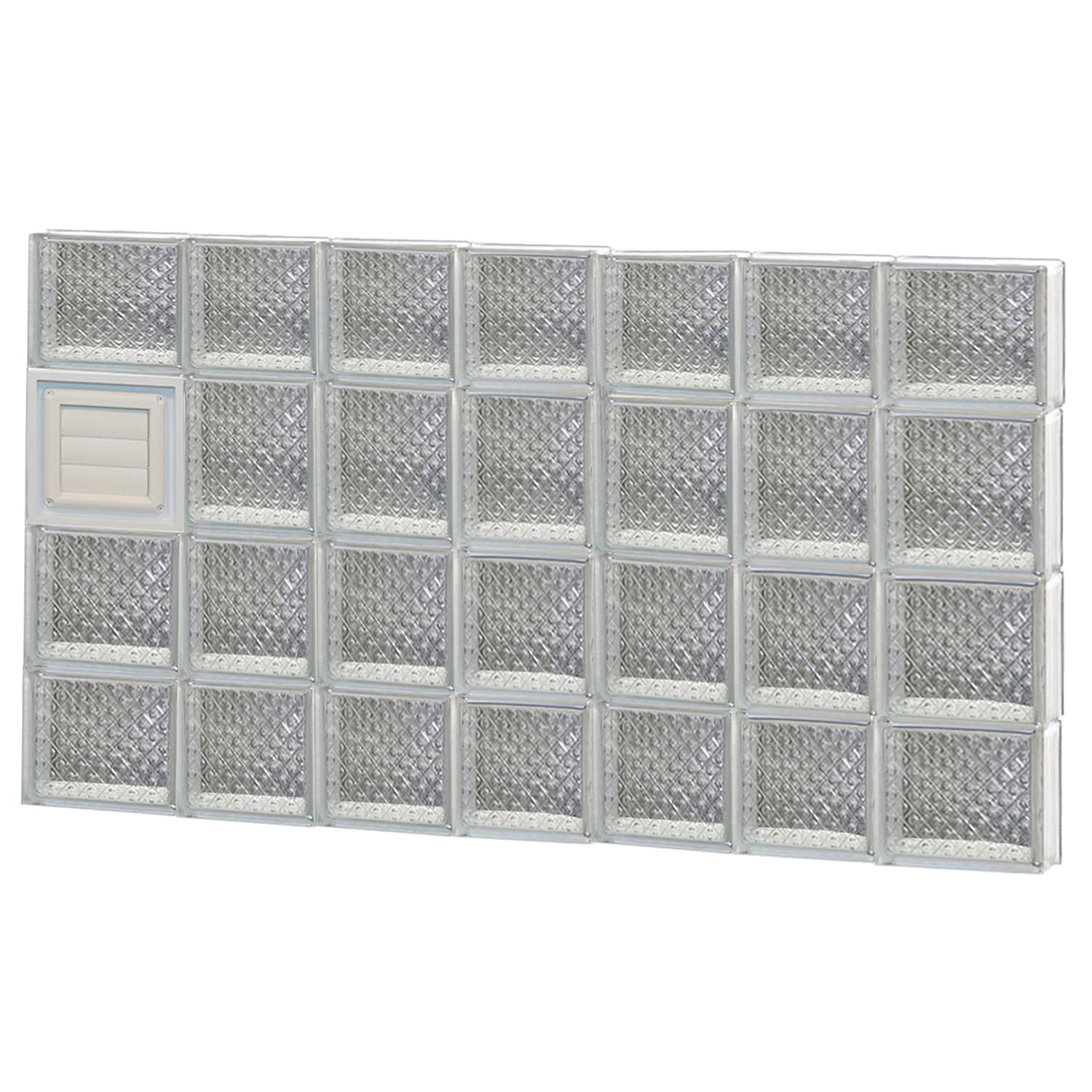 REDI2SET D4628DP Diamond Glass 44-1/4-in x 27-in Frameless Replacement Dryer vent Glass Block Window