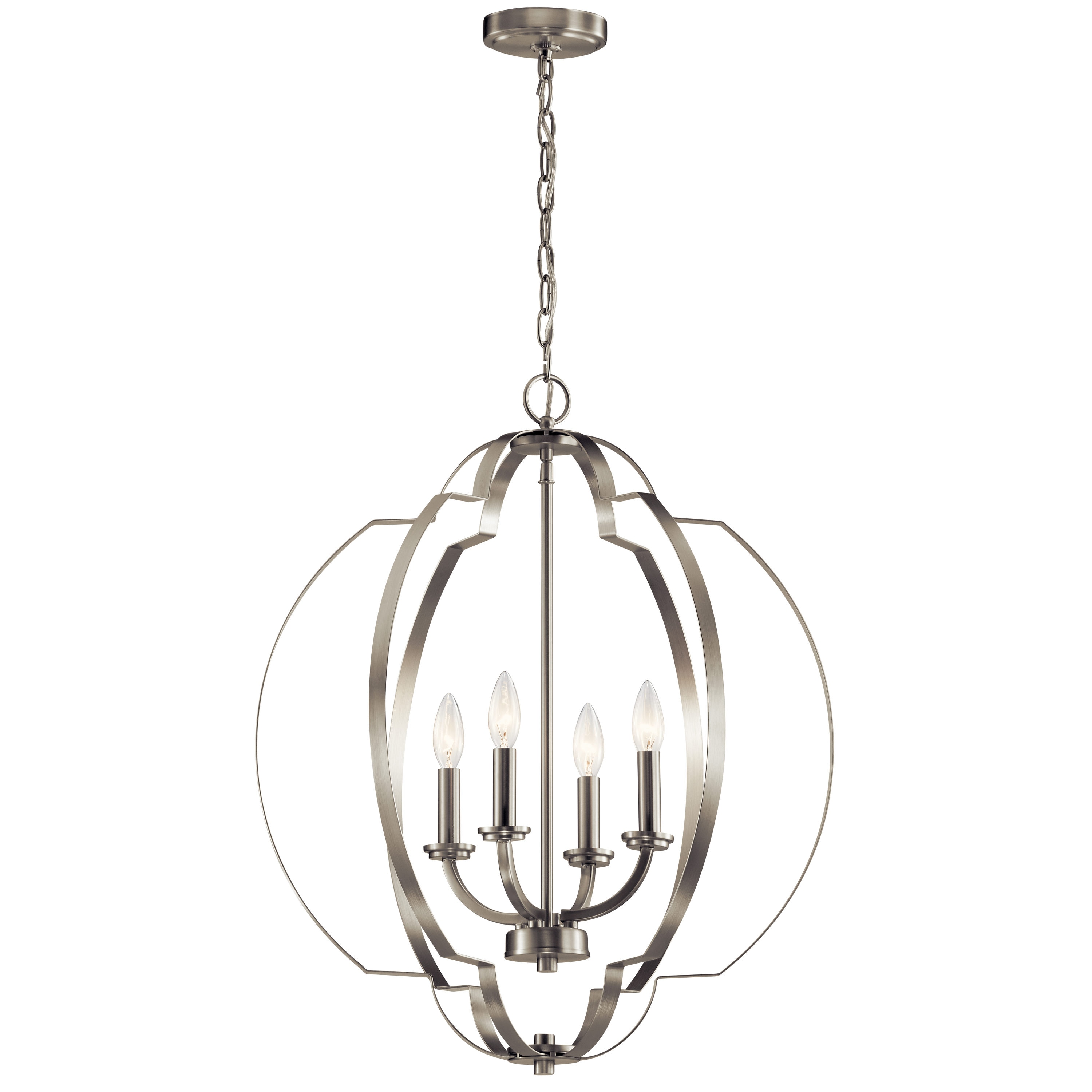 Kichler Voleta 4-Light Brushed Nickel Traditional Geometric Large Hanging Pendant Light
