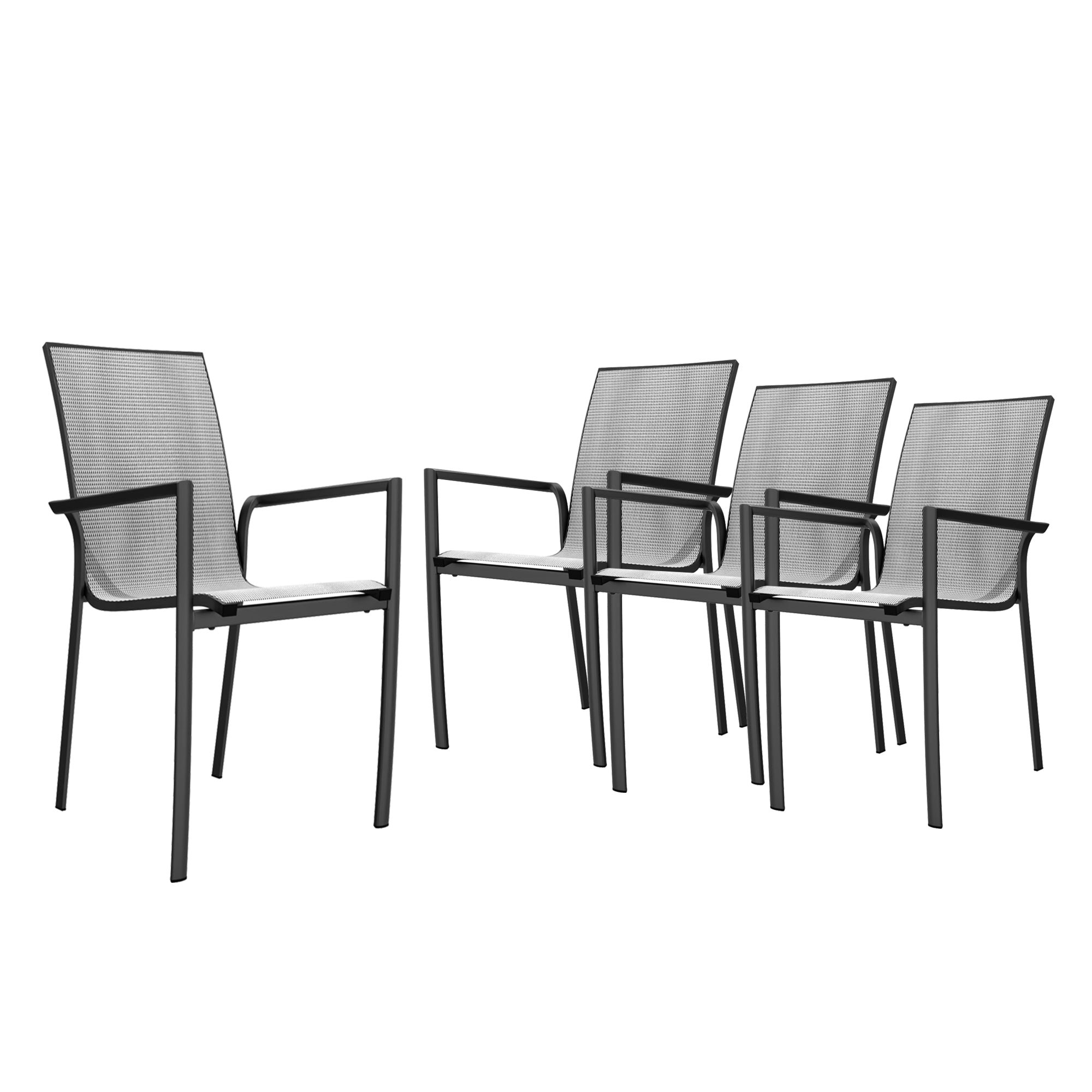 Boyel Living BL-IVY42-4P Aluminium Frame with Stackable Dining Chairs