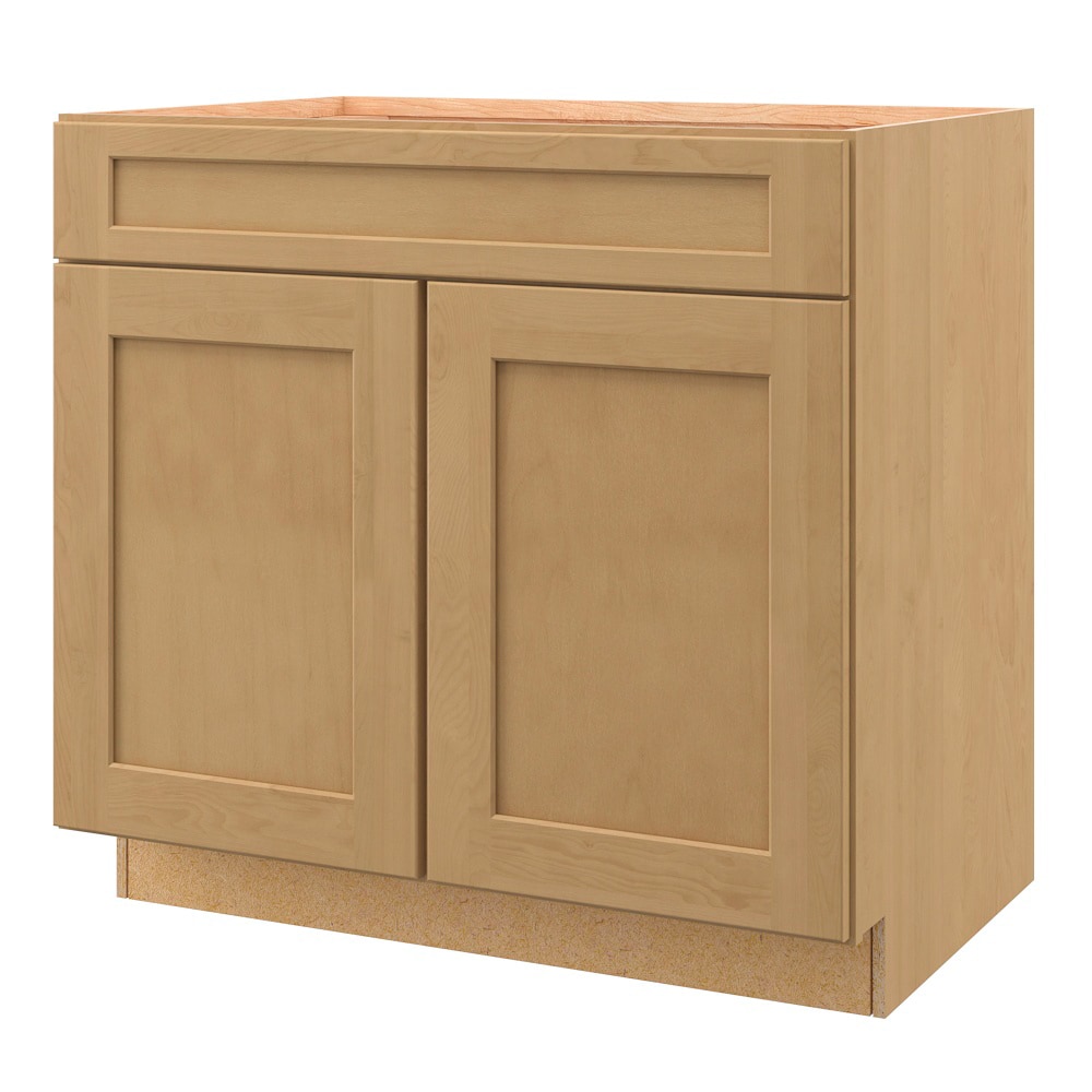 Innsbrook 36-in W x 34.5-in H x 24-in D Rye 1-Drawer Base Fully Assembled Cabinet (Flat Panel Shaker Style) in Brown | - allen + roth 20807IB