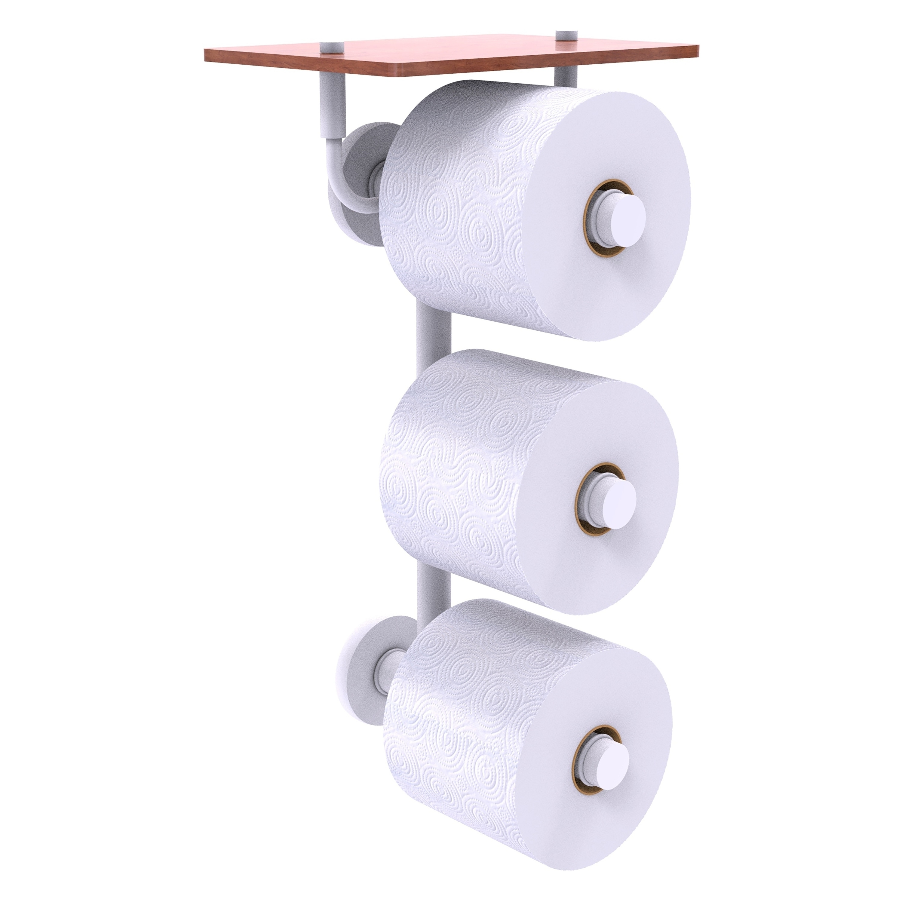 Allied Brass P1000-35-3VS-IW-WHM Prestige Skyline Matte White Wall mount Double post Toilet Paper Holder 3 -Rolls