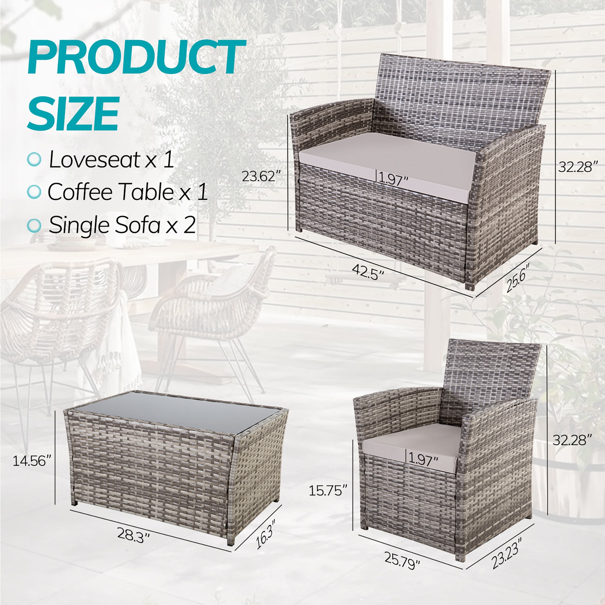 Unity DS-TB001 Patio-Conversation-Sets - View #2