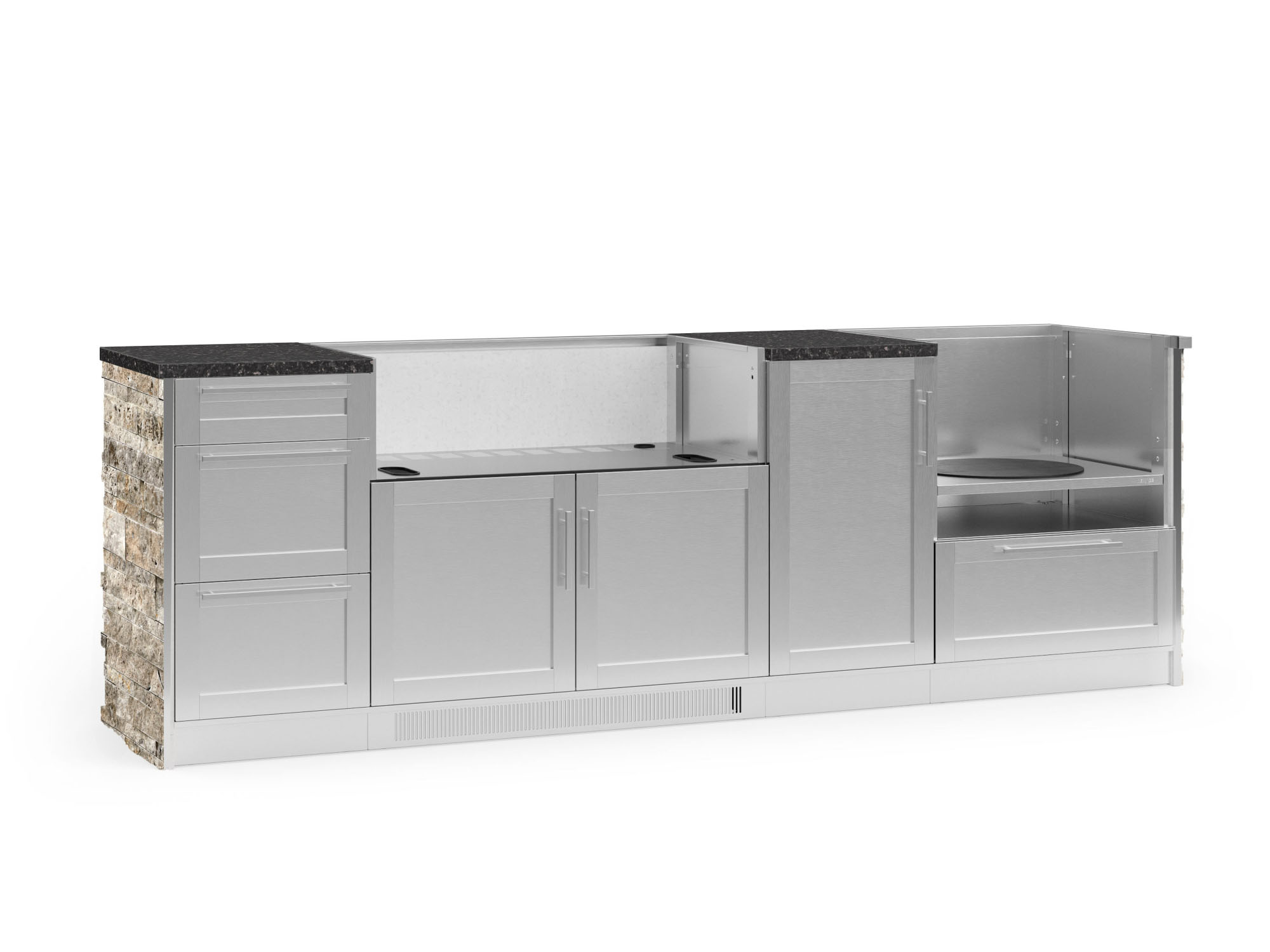 NewAge Products 68896 Signature Series Stainless Steel 8 -Piece 107.16-in W x 25.5-in D x 37-in H Modular Outdoor Kitchen Set