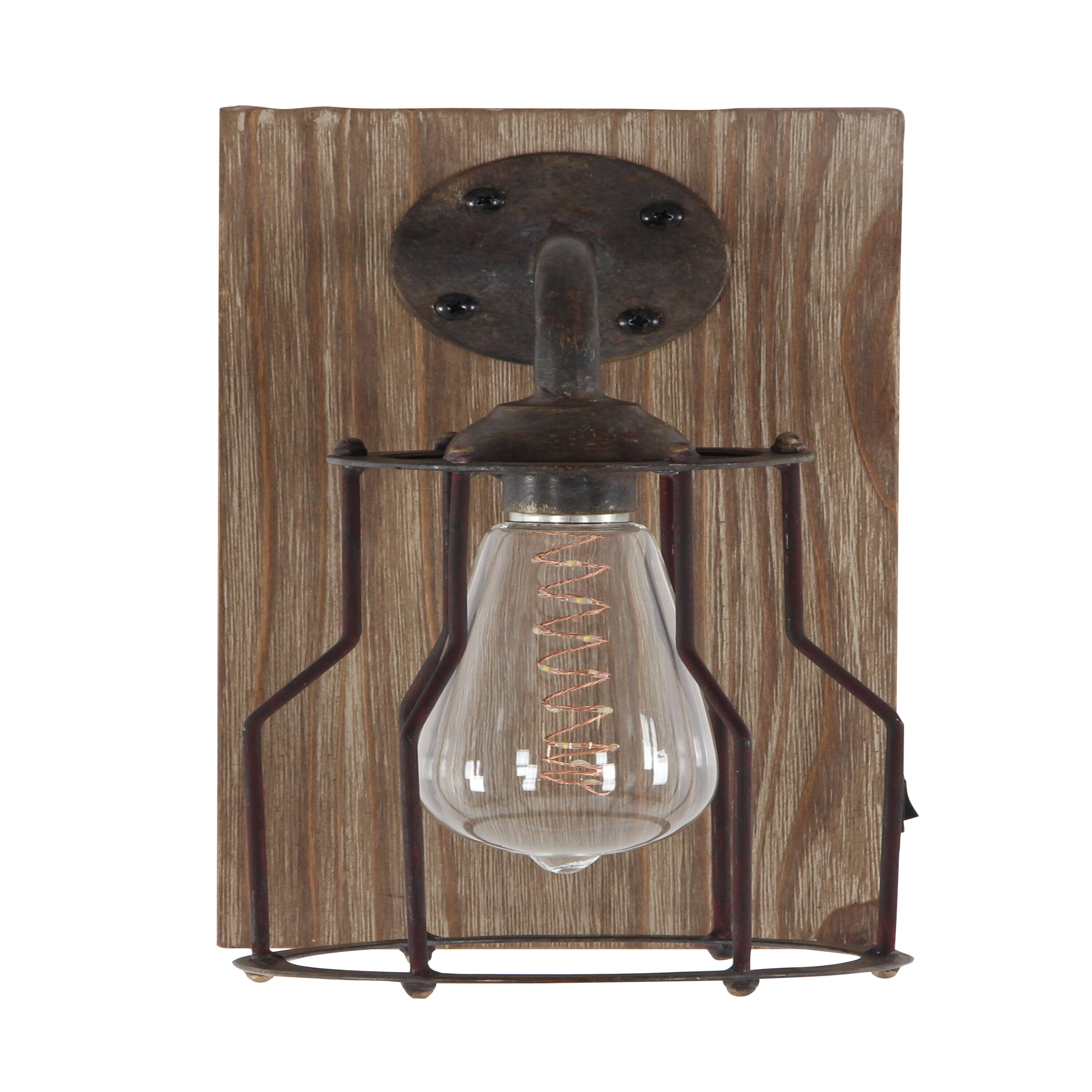 Grayson Lane 6-in W 1-Light Antique Brown Industrial LED Wall Sconce in ...