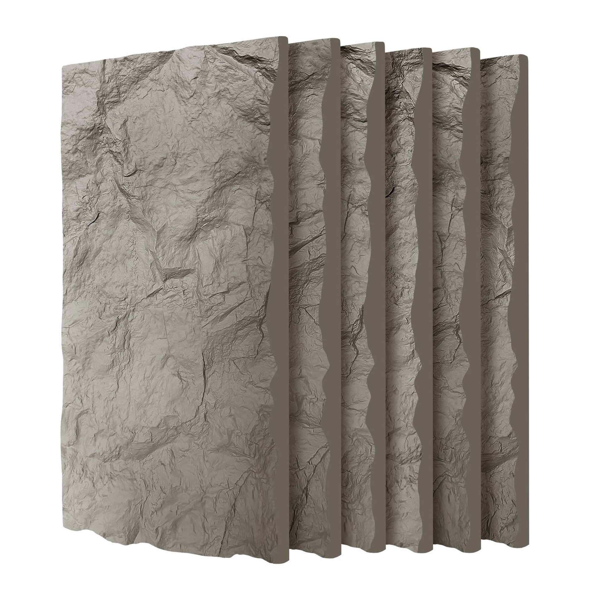 HyperDrop Cart PU Rock Stone 3D Faux Stone Wall Panels Flame Resistant Waterproof 6 Pack