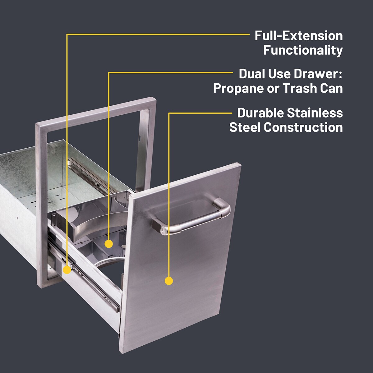 Char-Broil Medallion Built-In Grill Cabinet Pull-Out Trash Drawer