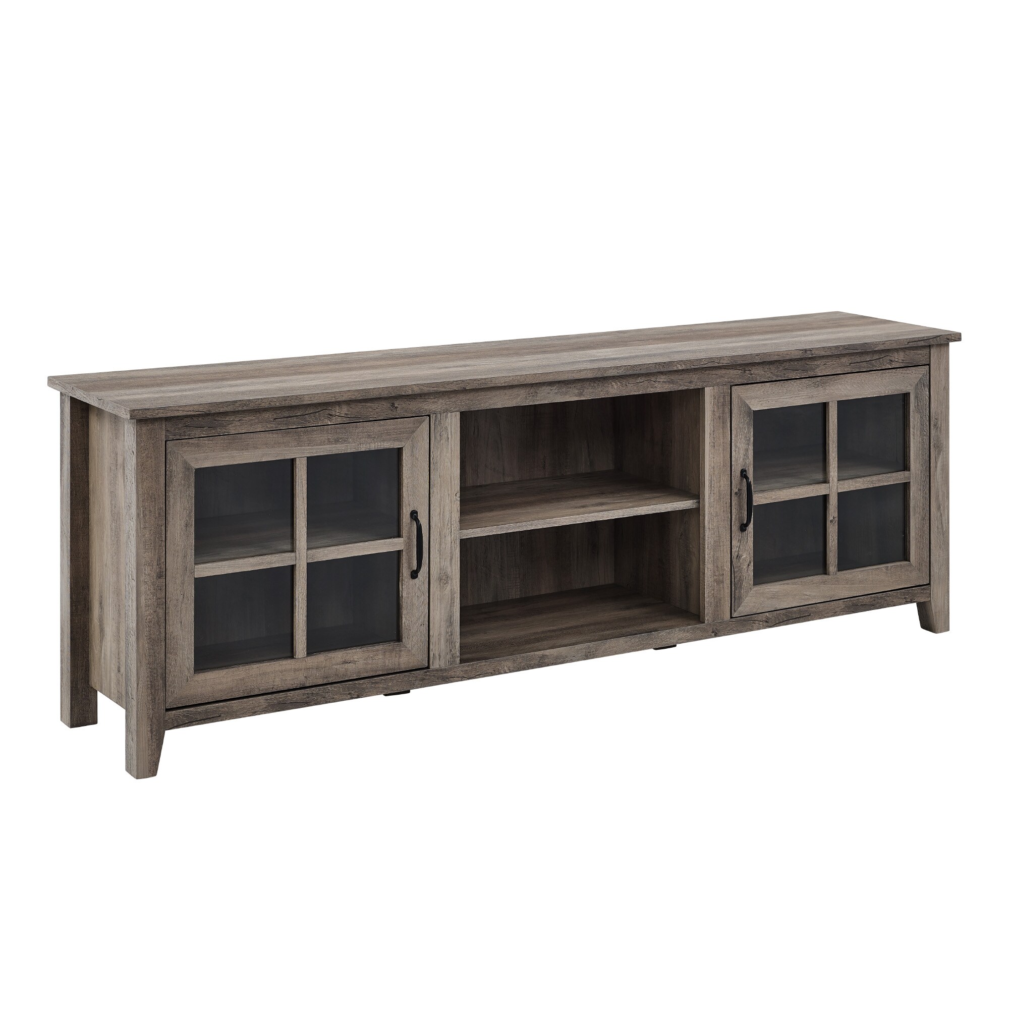 Walker Edison Transitional Grey Wash Tv Stand (Accommodates TVs up to ...