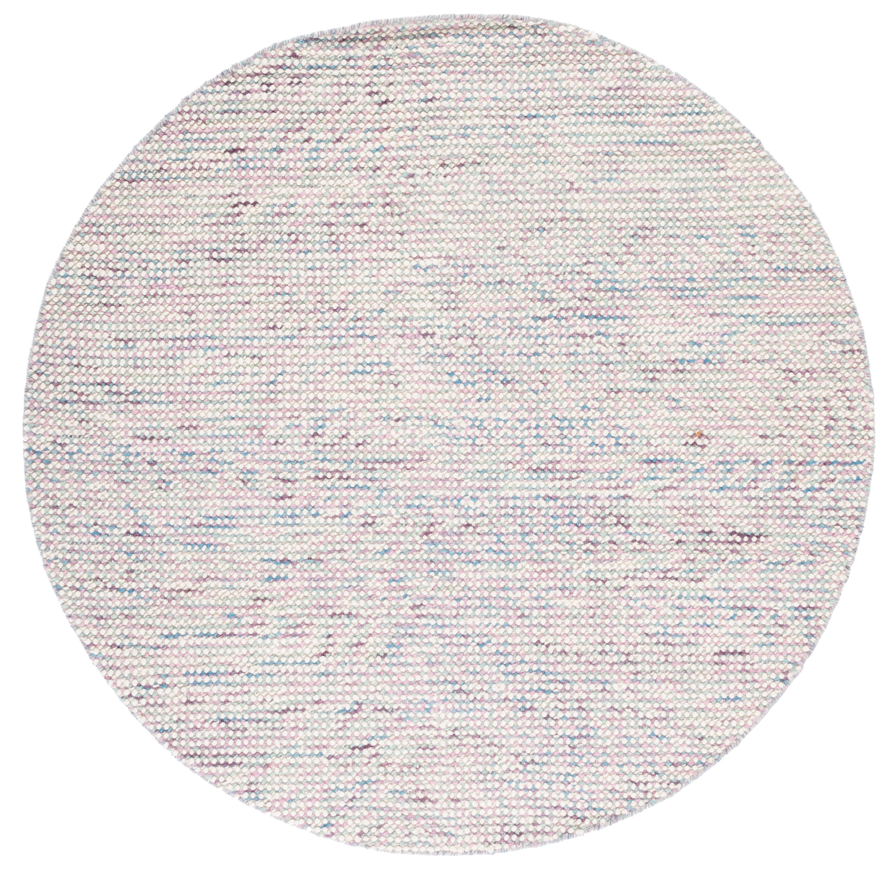Safavieh VRM401V-6R Vermont Radovinka 6 x 6 (ft) Wool Ivory/Purple Round Indoor Geometric Bohemian/Eclectic Area rug