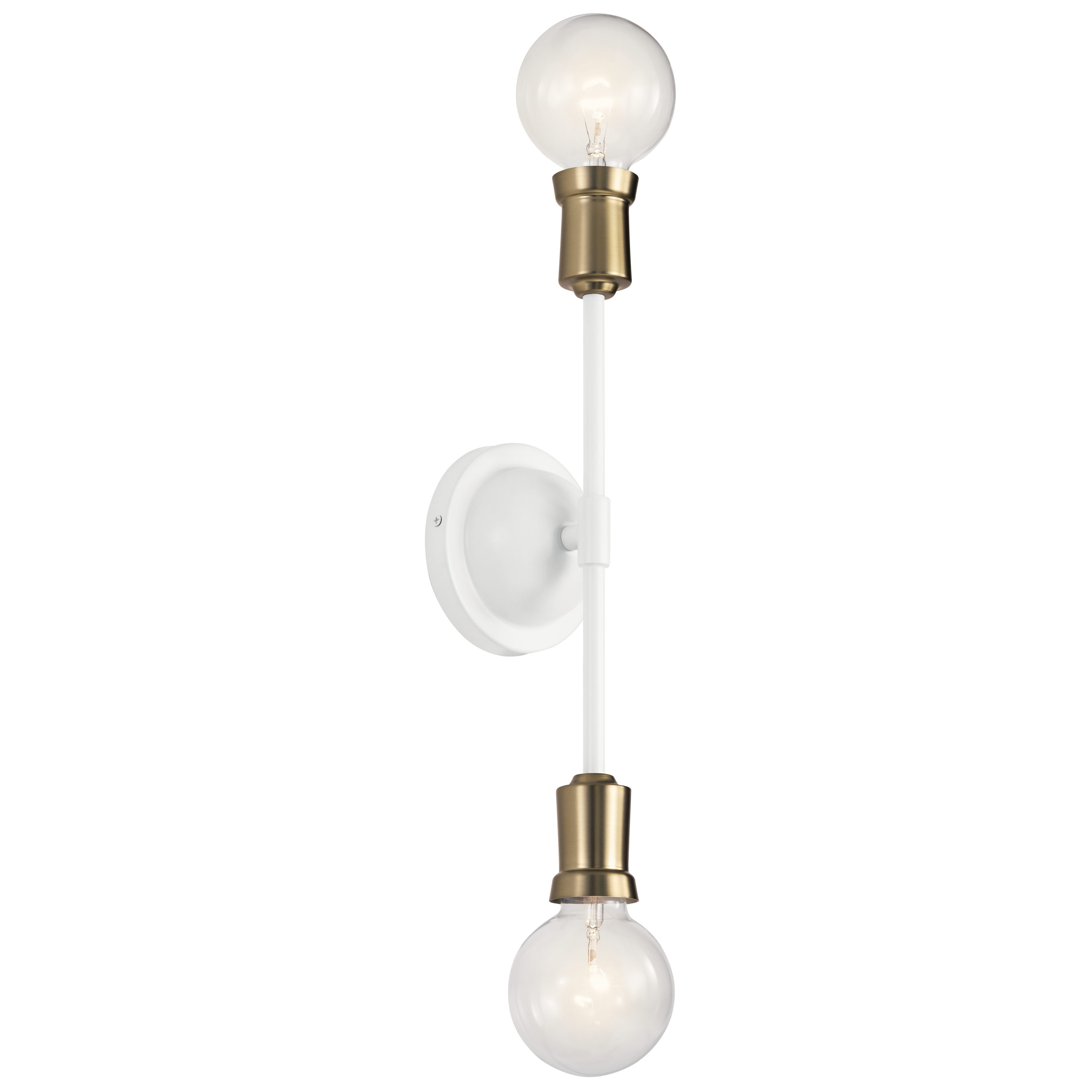 Kichler 43195WH Armstrong 5-in W 2 -Light White Wall Sconce
