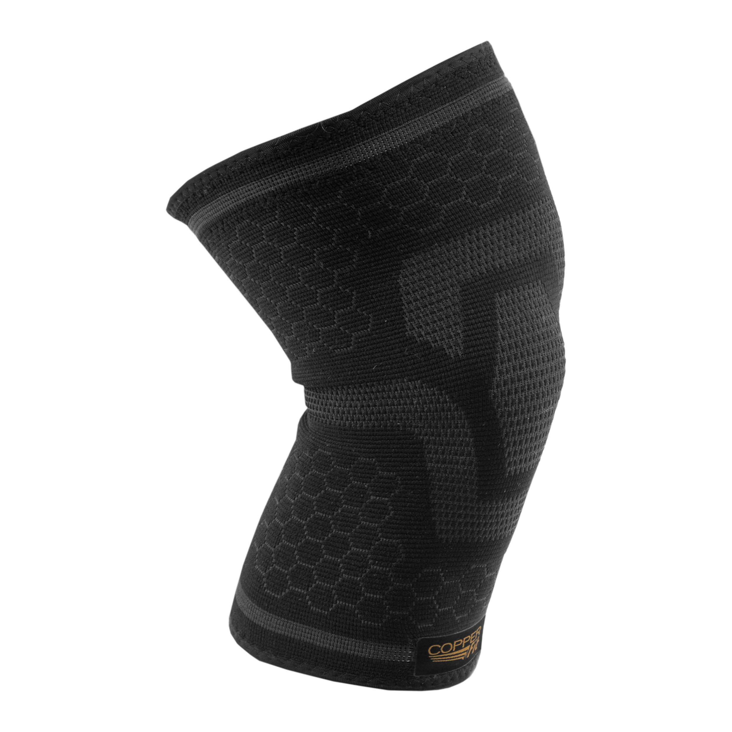 Copper Fit Black Knee Brace with Moderate Compression, Contoured