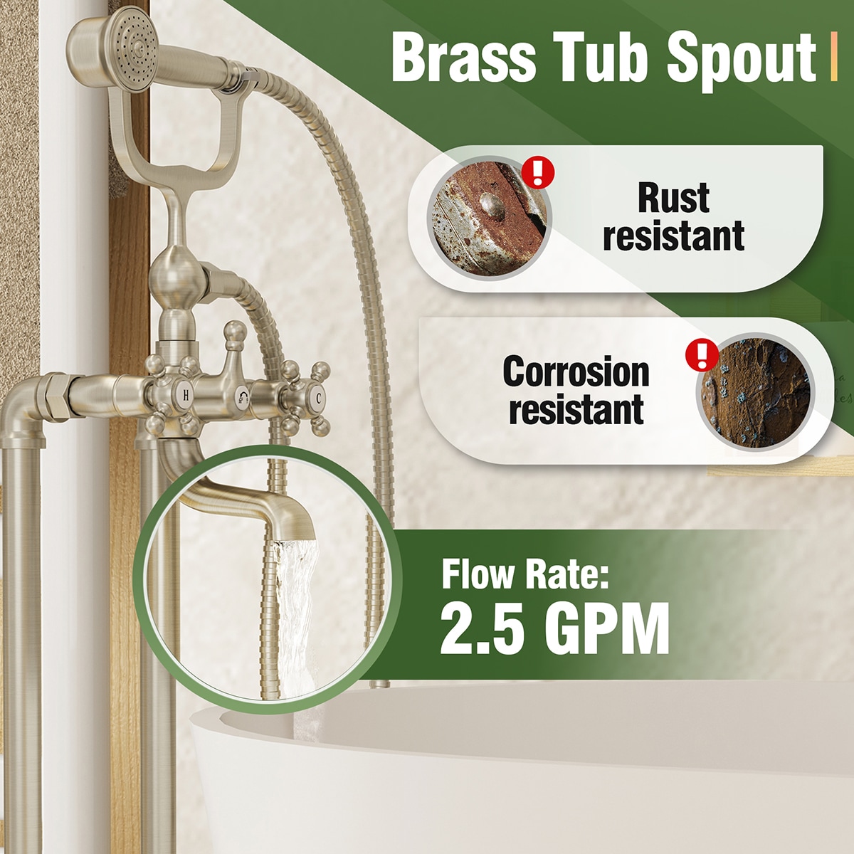Mondawe AM-S125C-BN Roman-Tub-Faucets - View #3