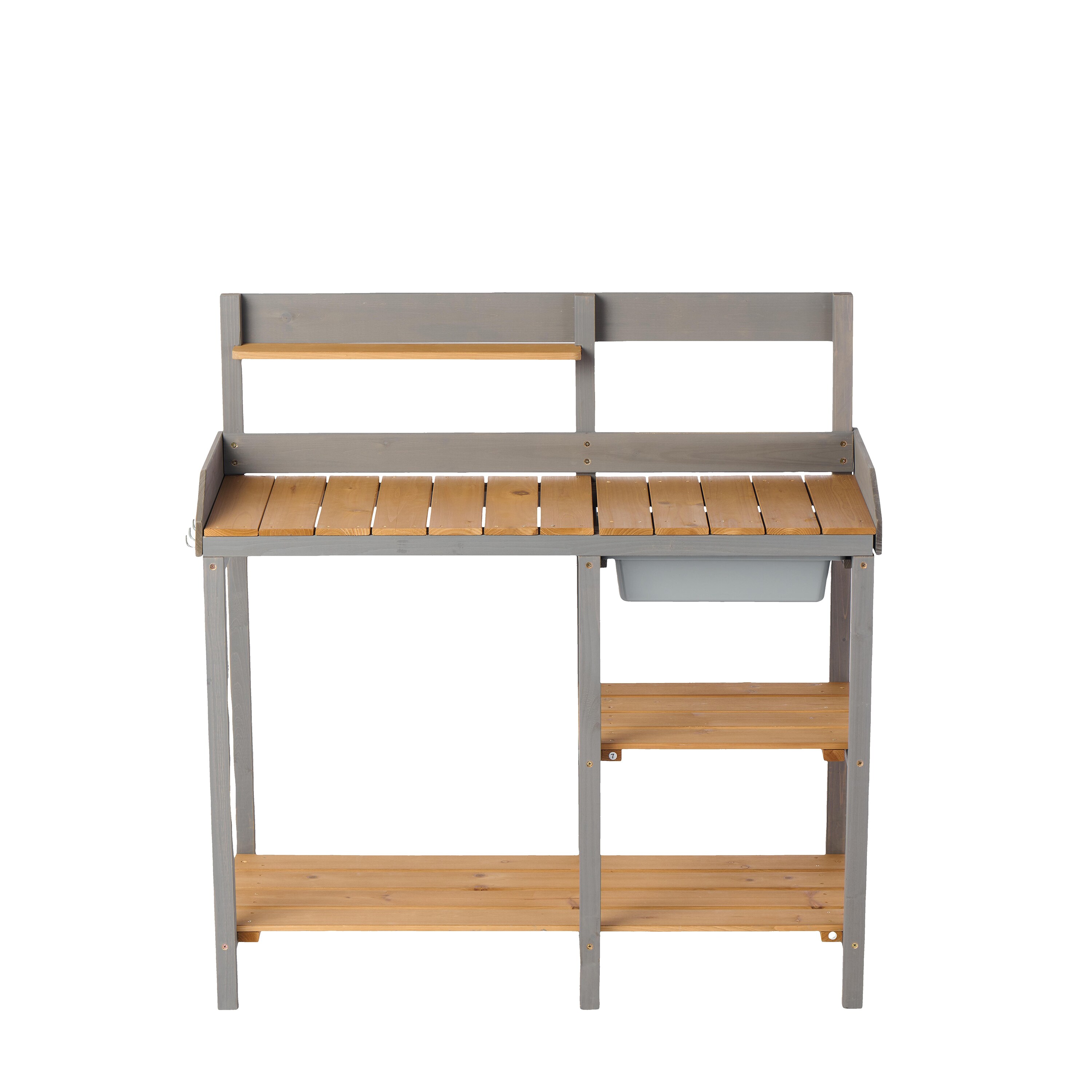 AHIOU HOME ZAAHG-P225538PB Kenosha 41.2-in x 43.3-in x 17.2-in Brown/Gray Potting Bench