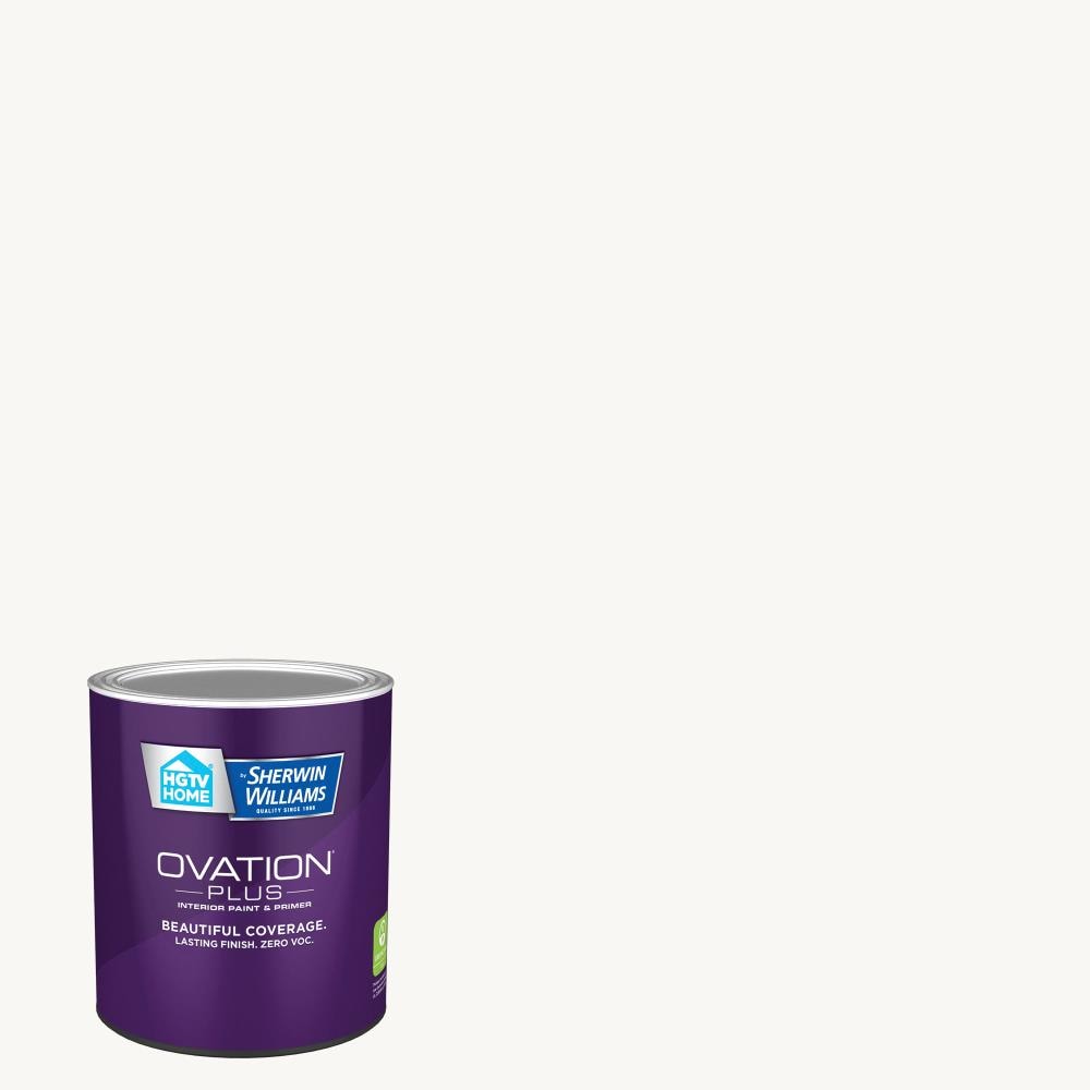 HGTV HOME by Sherwin-Williams 7006-24-2557201 Ovation Plus Flat Ultra White 7006-24 Latex Interior Paint Paint + Primer ( 1-quart )