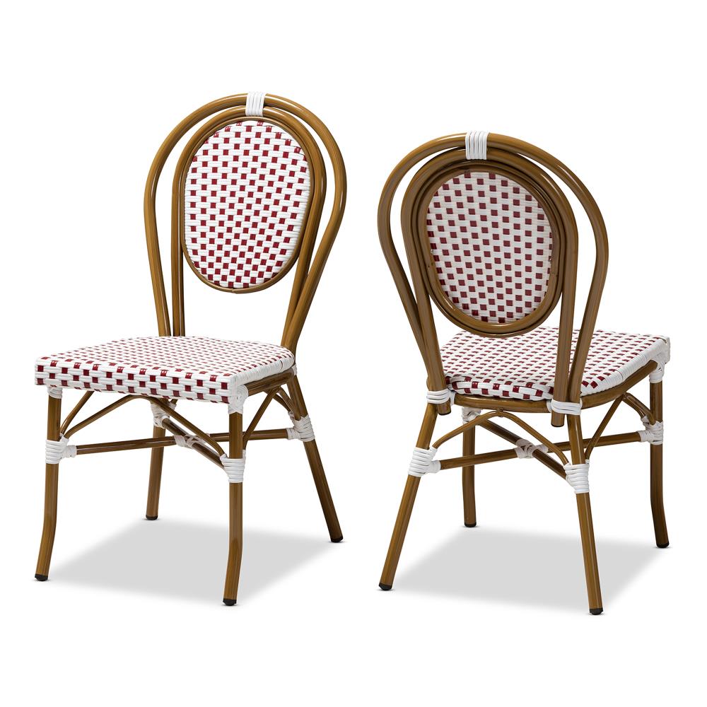 Baxton Studio 150-2PC-8981-LW Set of 4 Gauthier Contemporary/Modern Dining Side Chair (Wicker Frame)