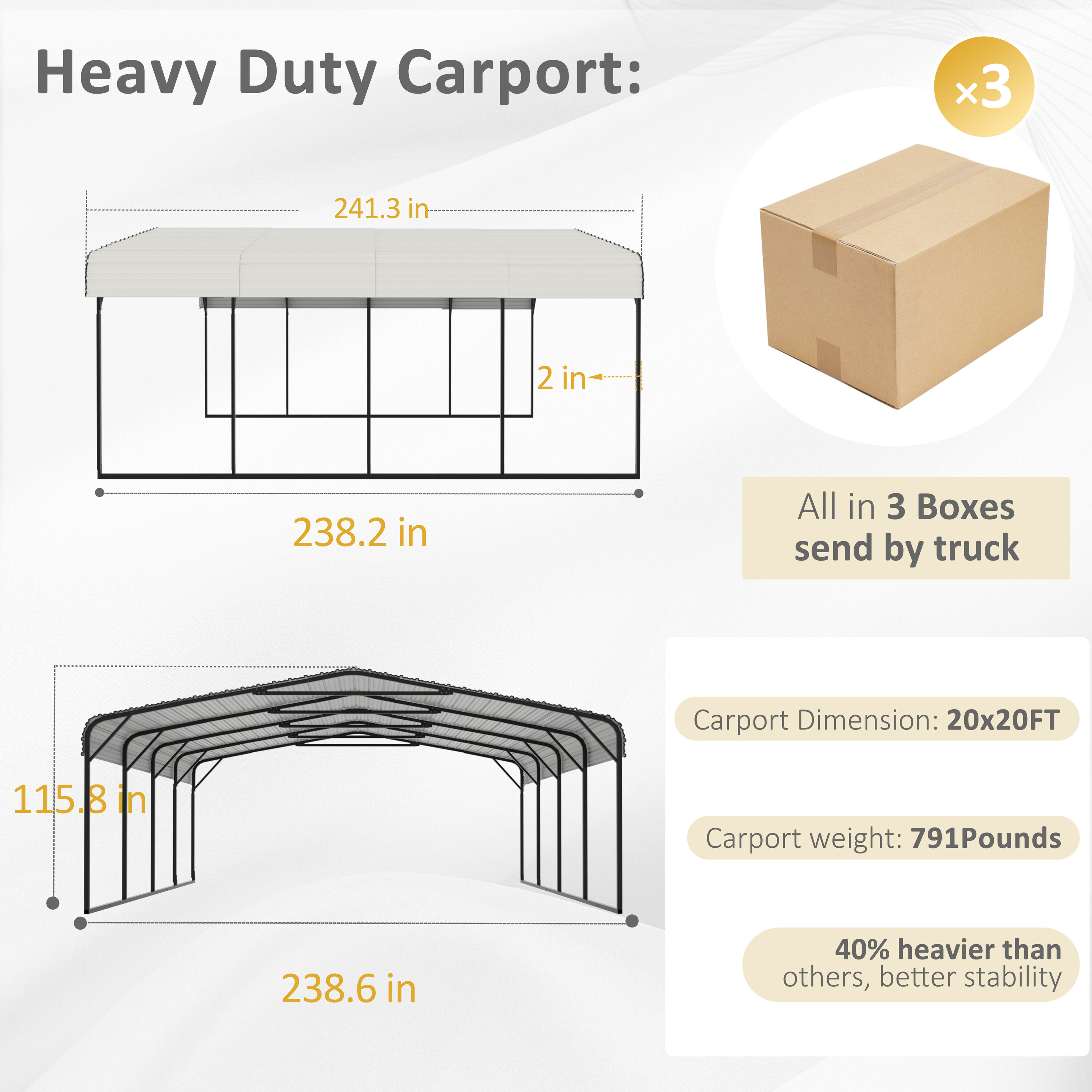 VEIKOUS PG0216-03CW-D Carport-Covers - View #5