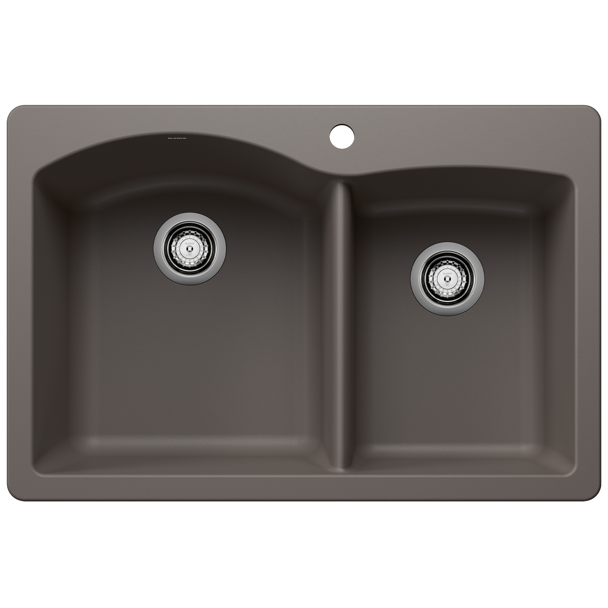 BLANCO 443100 Diamond Drop-in or undermount 33.0-in x 22.0-in Granite Double offset bowl 1-Hole Kitchen Sink