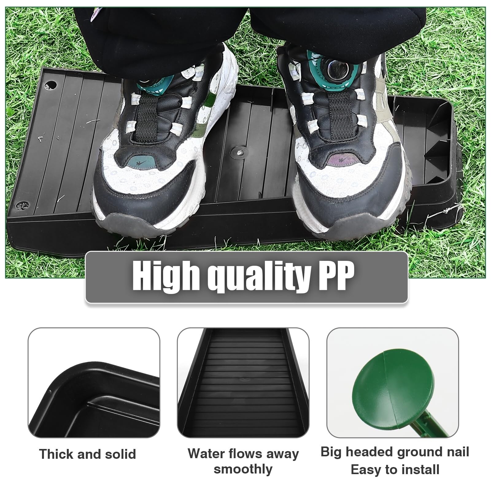 Phyfalip 4 Pack 16 Inch Downspout Splash Block Black Ladder Down Design ...