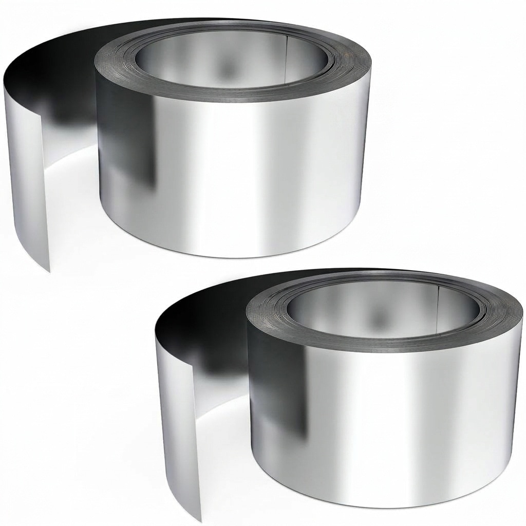 Etokfoks  2 Pack Zinc Metal Roll 55 Feet x 2 5 Inches for Roofs and Gardens Corrosion Resistant Prevents Roof Stains Moss