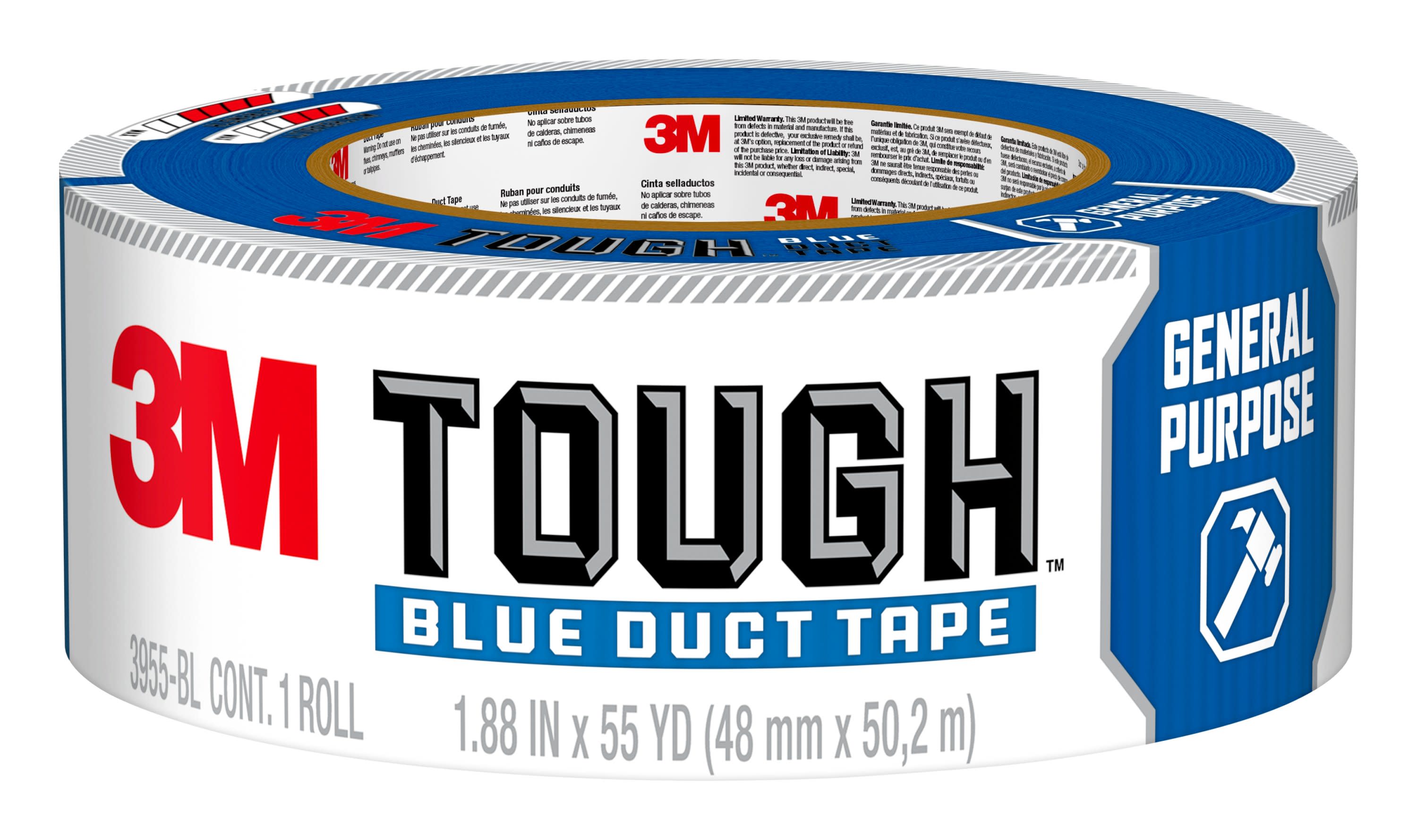 3M Tough Blue Rubberized Duct Tape 1.88-in x 55 Yard(S) in the
