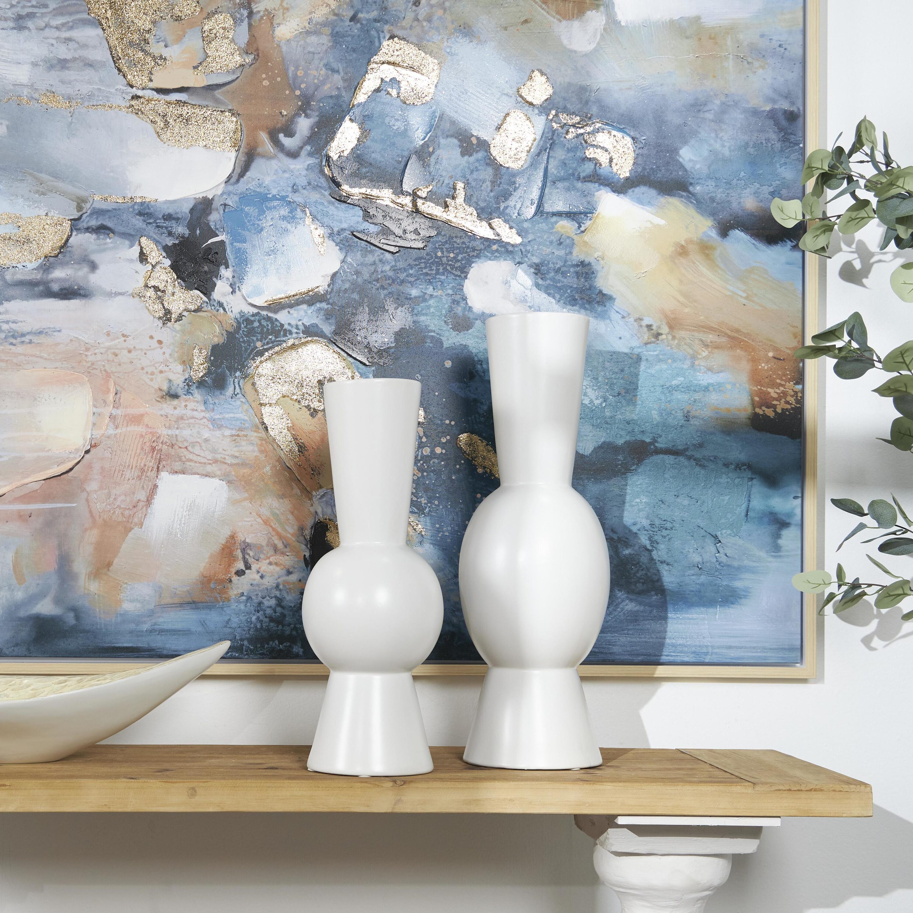 Grayson Lane 820705 2 -Pack White Ceramic Modern Vase