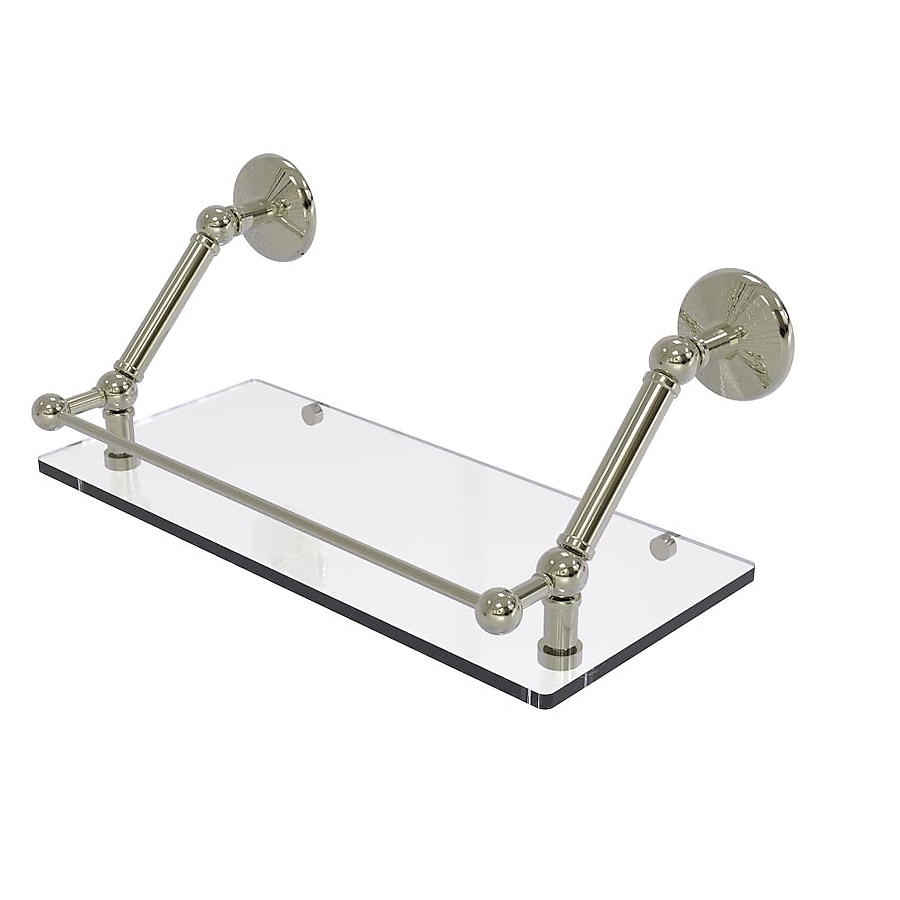 Allied Brass Monte Carlo Polished Nickel 1-Tier Brass Wall Mount Bathroom Shelf Allied Brass Monte Carlo Polished Nickel 1-Tier Brass Wall Mount Bathroom Shelf