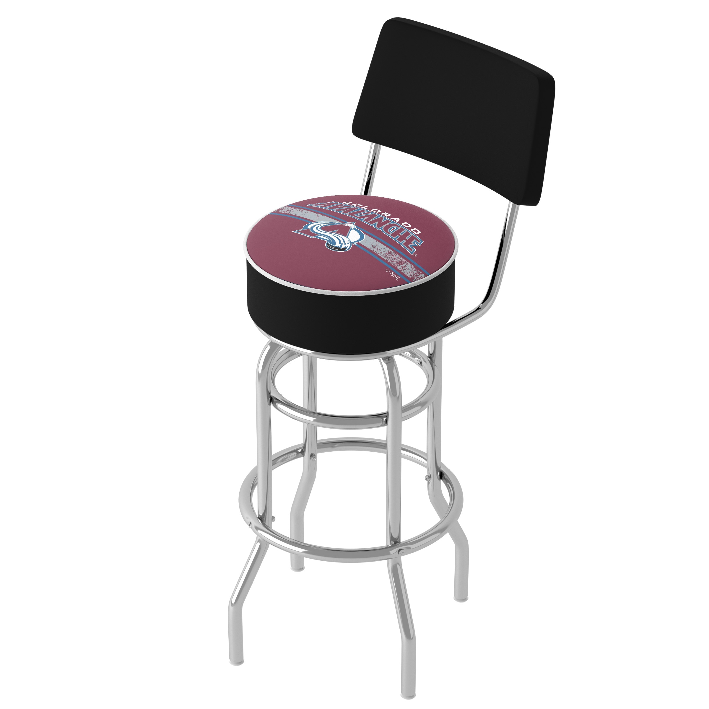 Trademark Gameroom NHL1100-CA2 Colorado Avalanche Bar Stools with Backs Colorado Avalanche 31.0-Inches H Bar height Round seat Swivel Metal Bar Stool and Back