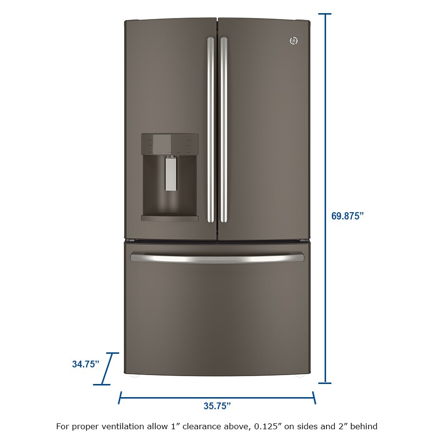 ge 27 cu ft french door refrigerator slate