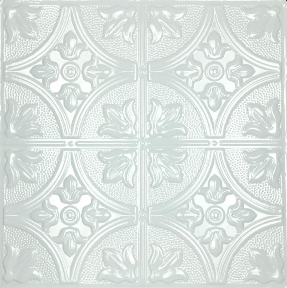 Metal Ceiling Express 102GLWHNU 2-ft x 2-ft Gloss White Steel Surface-mount Ceiling Plank (5-Pack, 20-sq ft / Case)