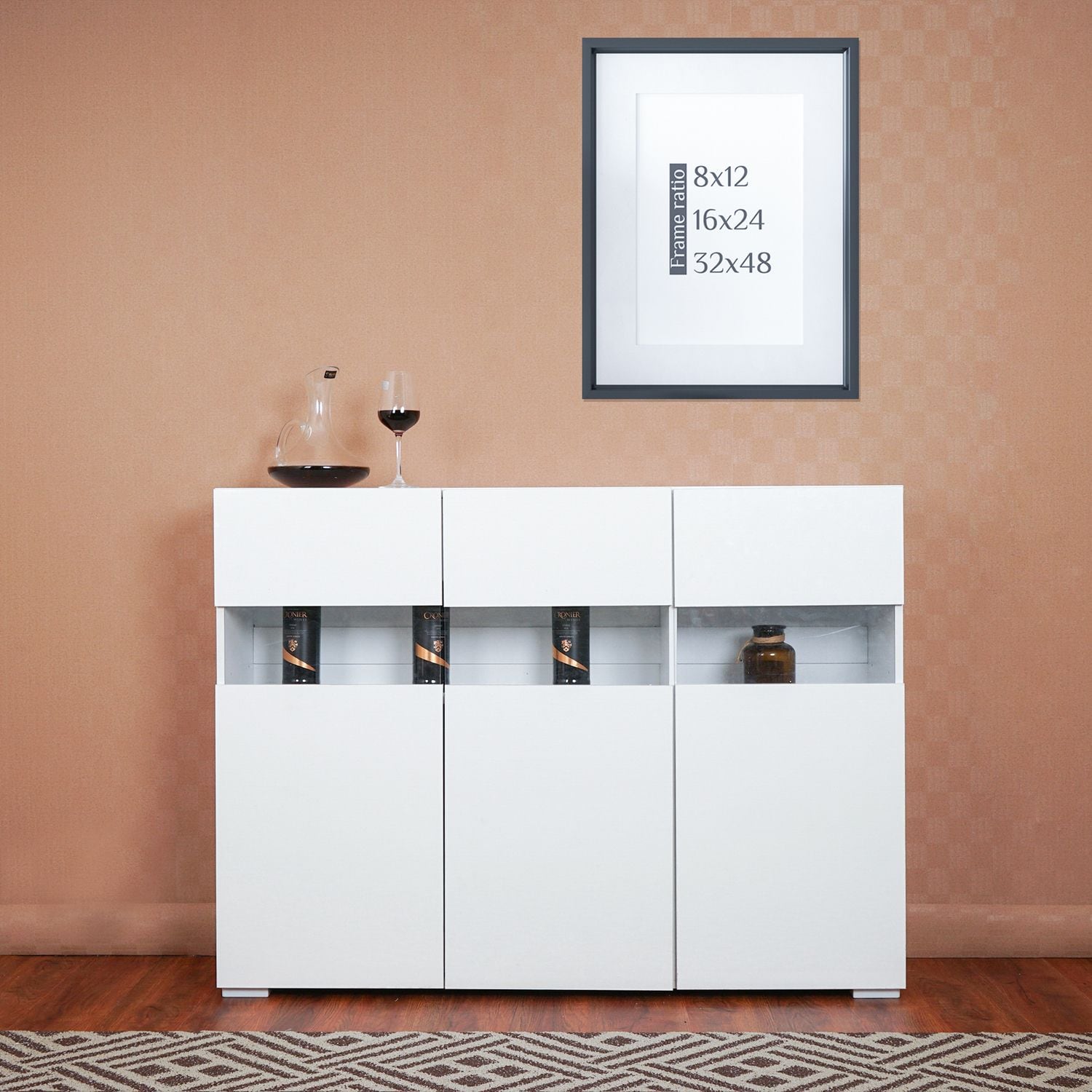 JASMODER W118040915 White Contemporary/Modern Dining Room Set with Rectangular Table (Seats 4)