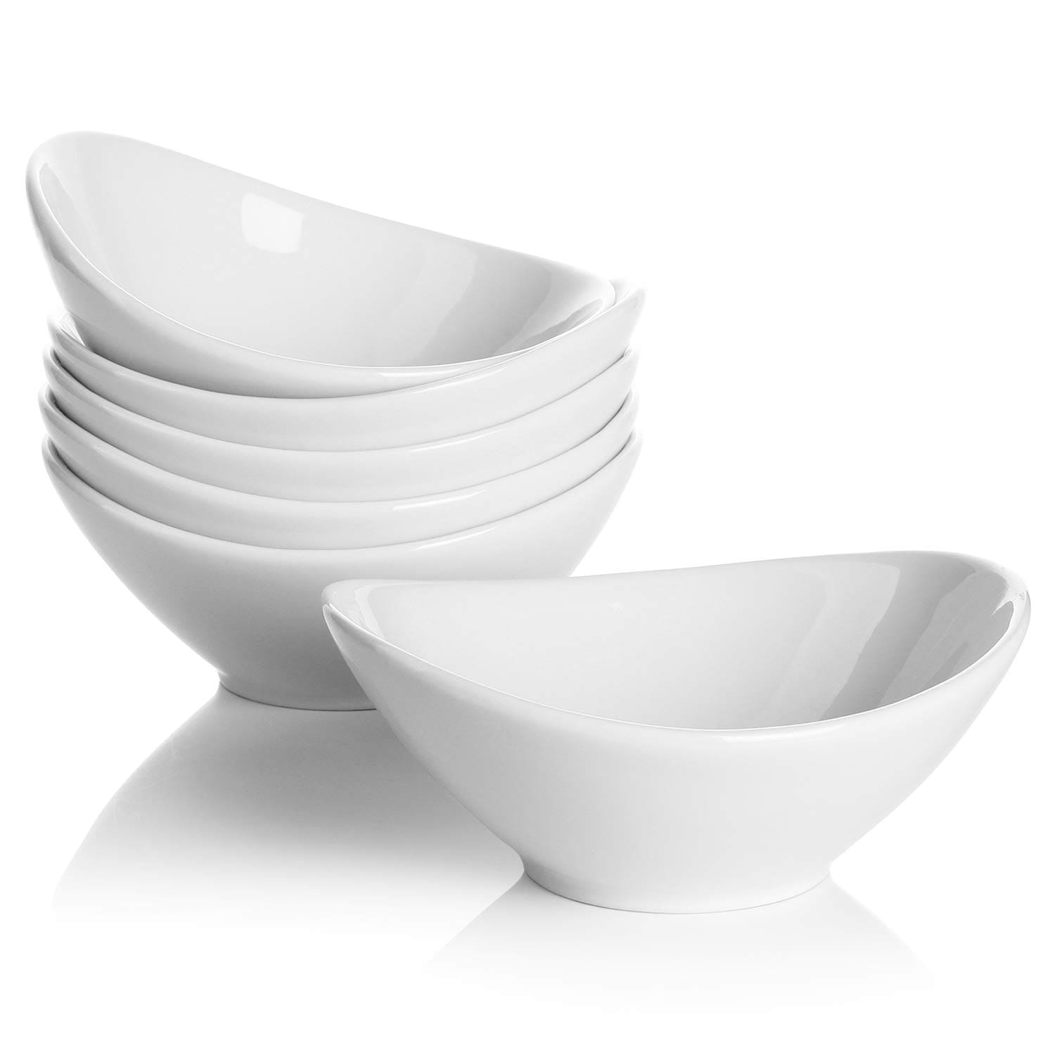 Aoibox  Porcelain 5 in Small Bowls 6 oz Dessert Snack Servings Microwave Dishwasher Safe White Bowls