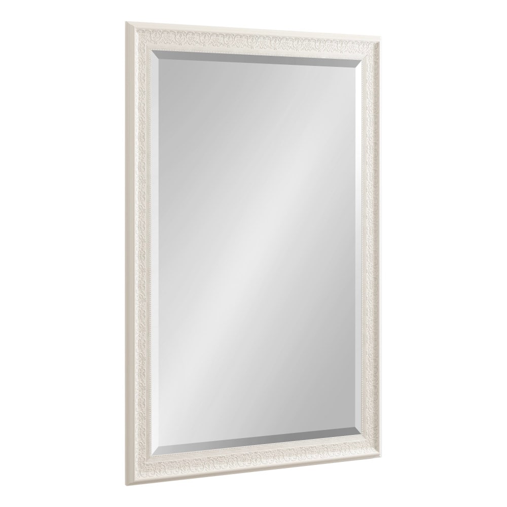 Kate and Laurel - Alysia 28.5-in W x 40.5-in H Rectangle White Framed Wall Mirror
