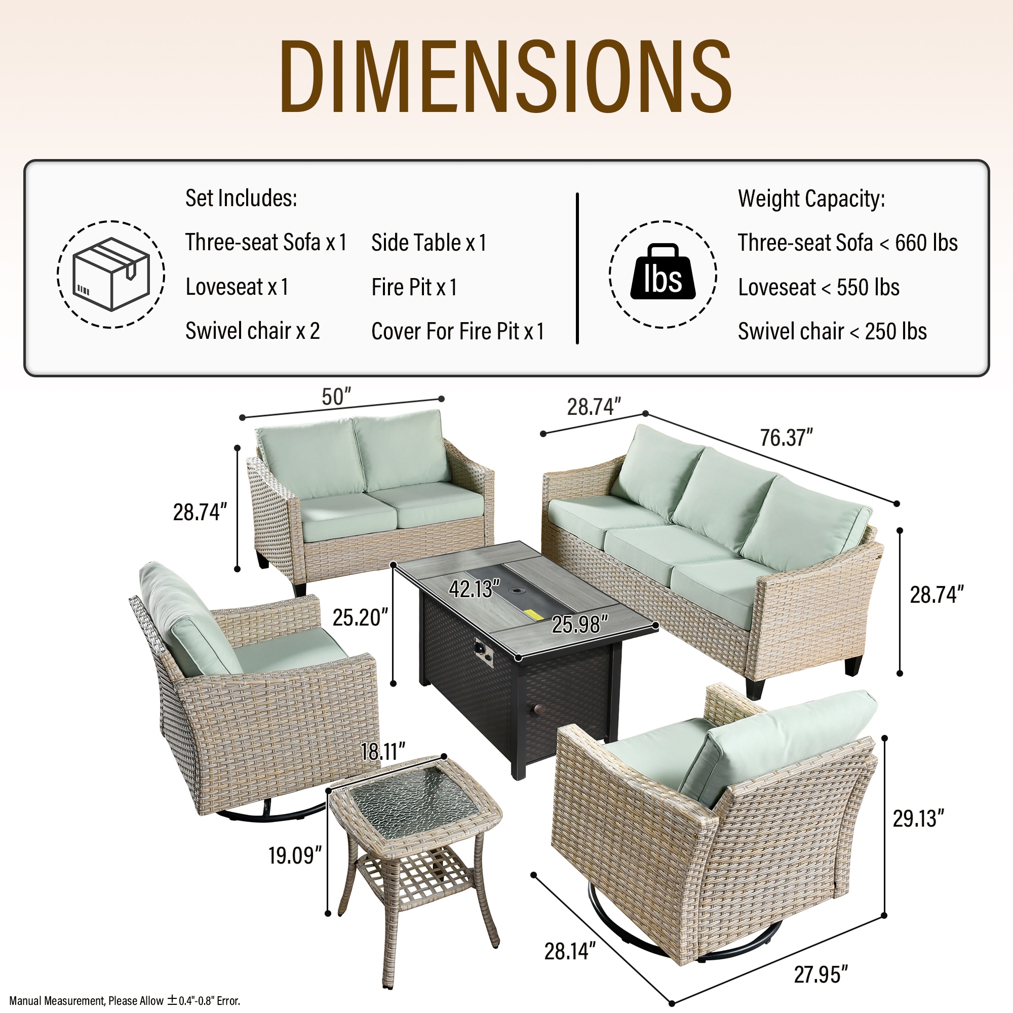 weaxty HMBCFP03-YZLDAR906 Patio-Conversation-Sets - View #8