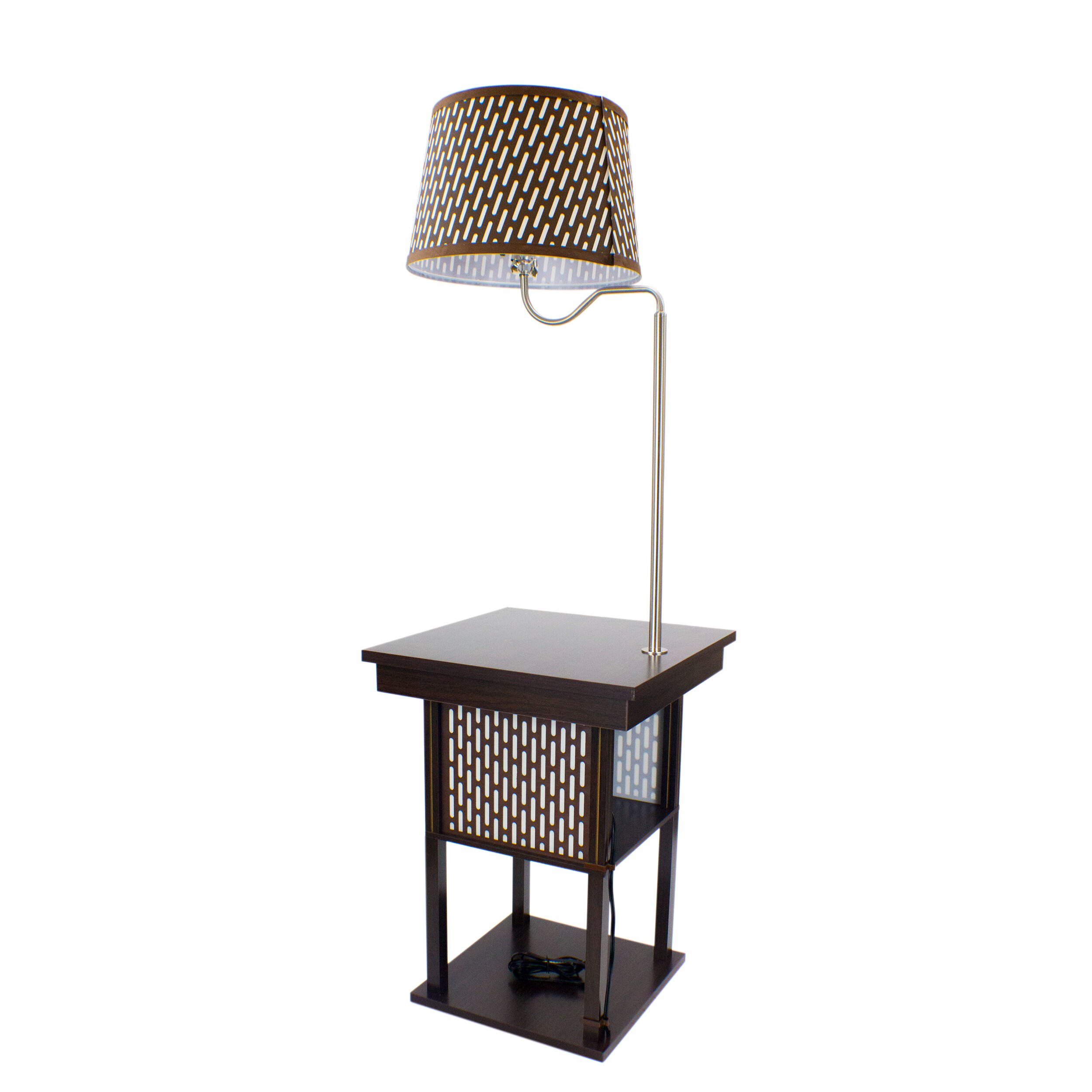 lowes table with lamp attached