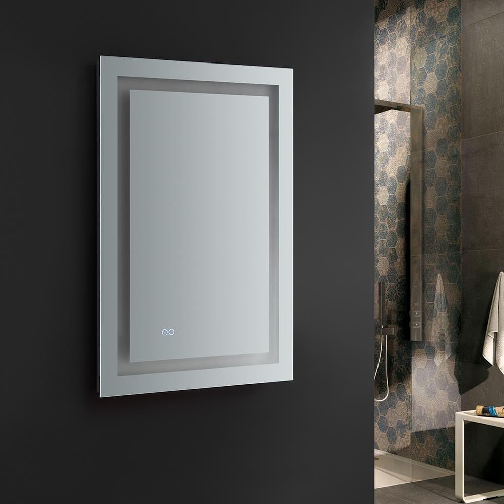 Frameless Rectangular LED Lighted Bathroom Vanity Mirror