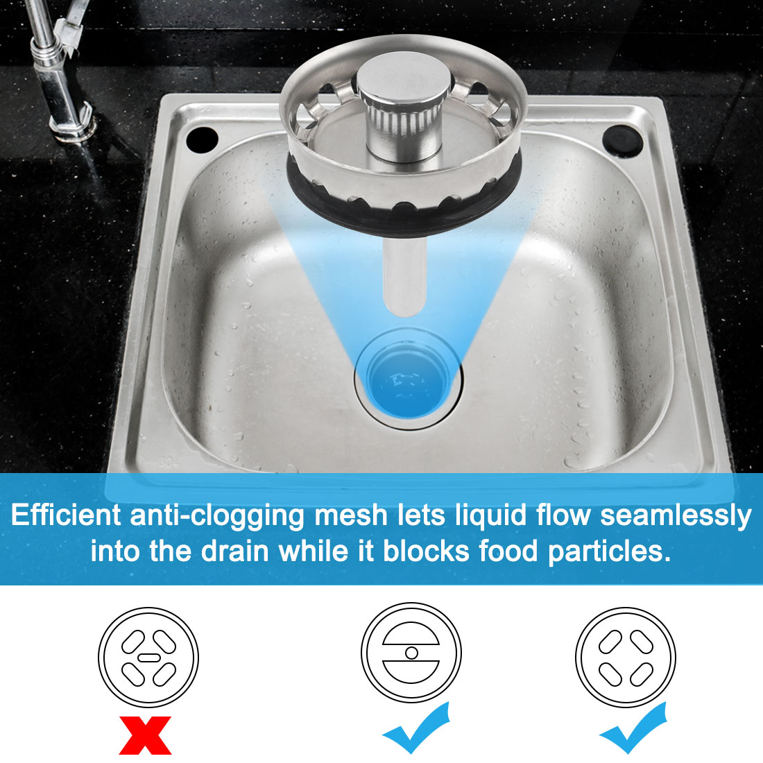 Unique Bargains S25093001UX5546 Kitchen-Sink-Strainers - View #3