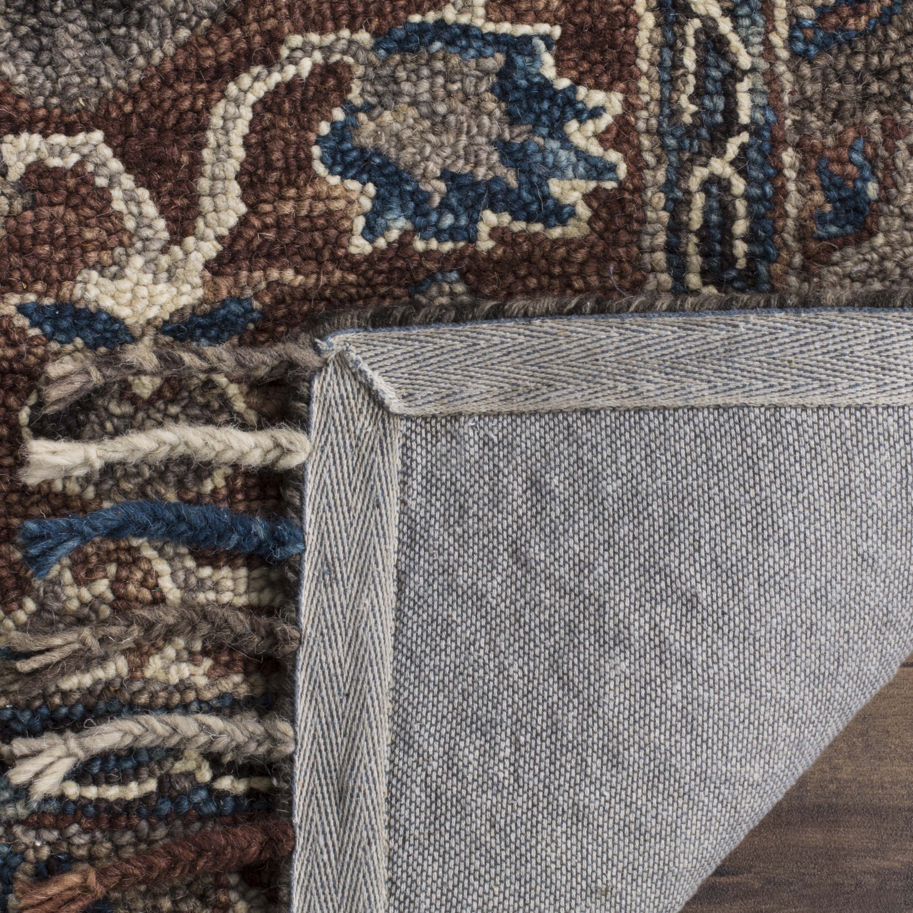 Handmade Tufted Blue Wool 6' x 9' Reversible Area Rug