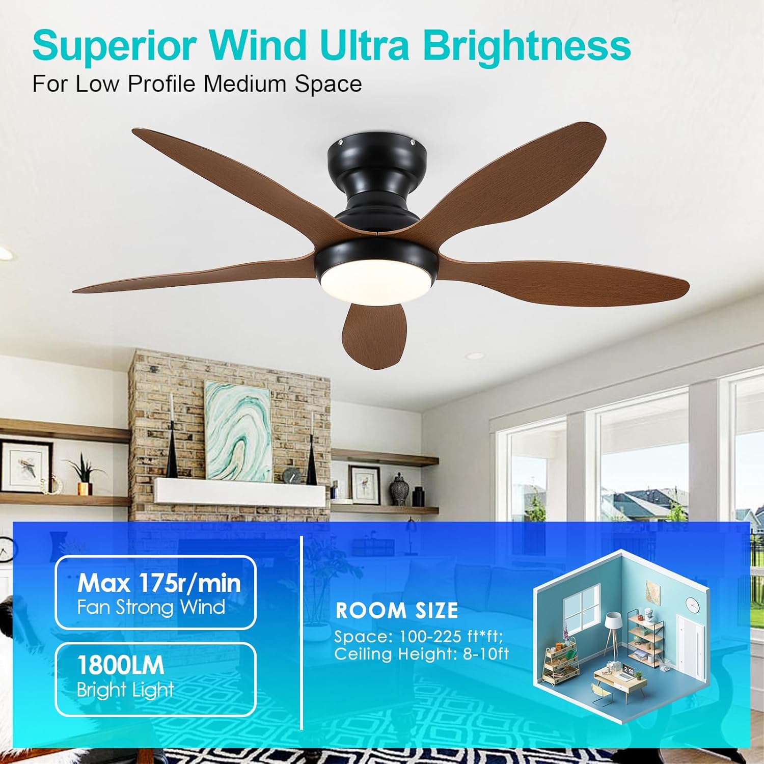 Gleam Flare GF-1098-46BR Ceiling-Fans - View #2