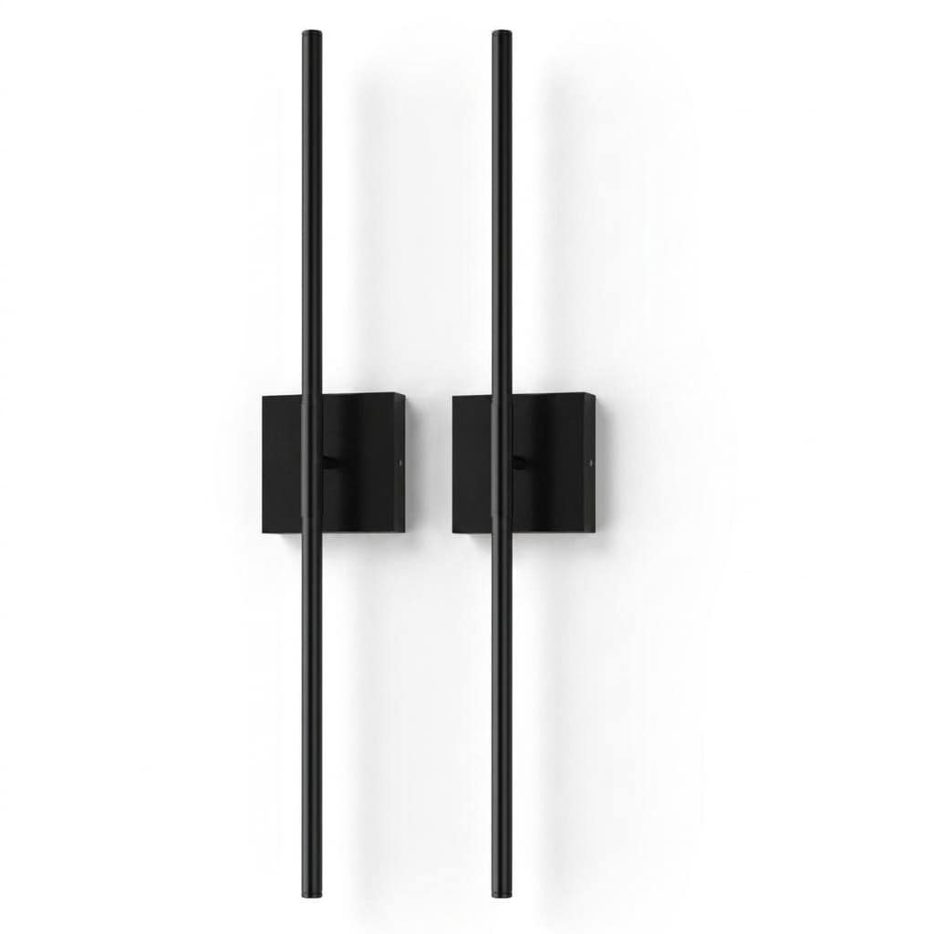 Aoibox  cord-free LED Wall Sconce Set of 2 with Remote Control 3000K 6000K Dimmable Light 360 Degree Rotating Bar