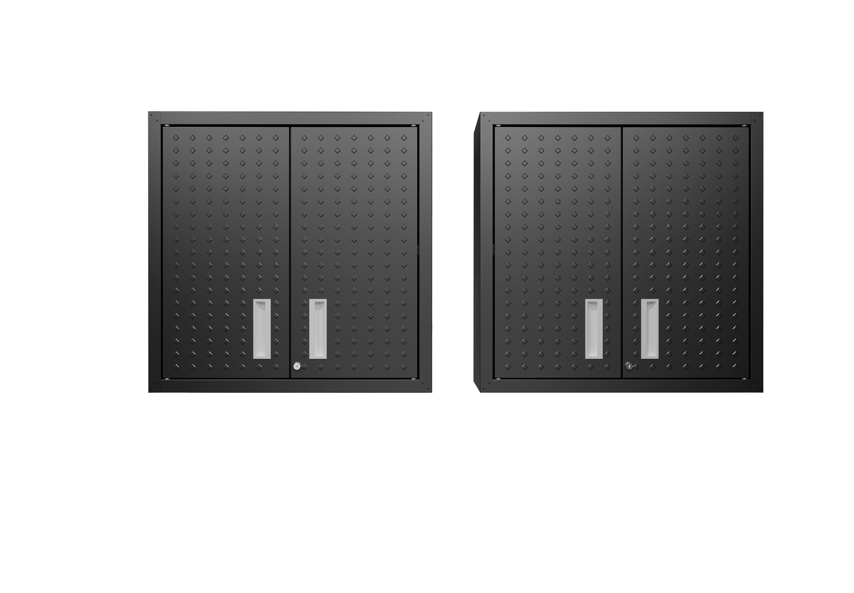 Manhattan Comfort 2-5GMC-CH Fortress 60-in W x 30.3-in H x 12.5-in D Wall-mounted Aluminum Garage Cabinet in Gray