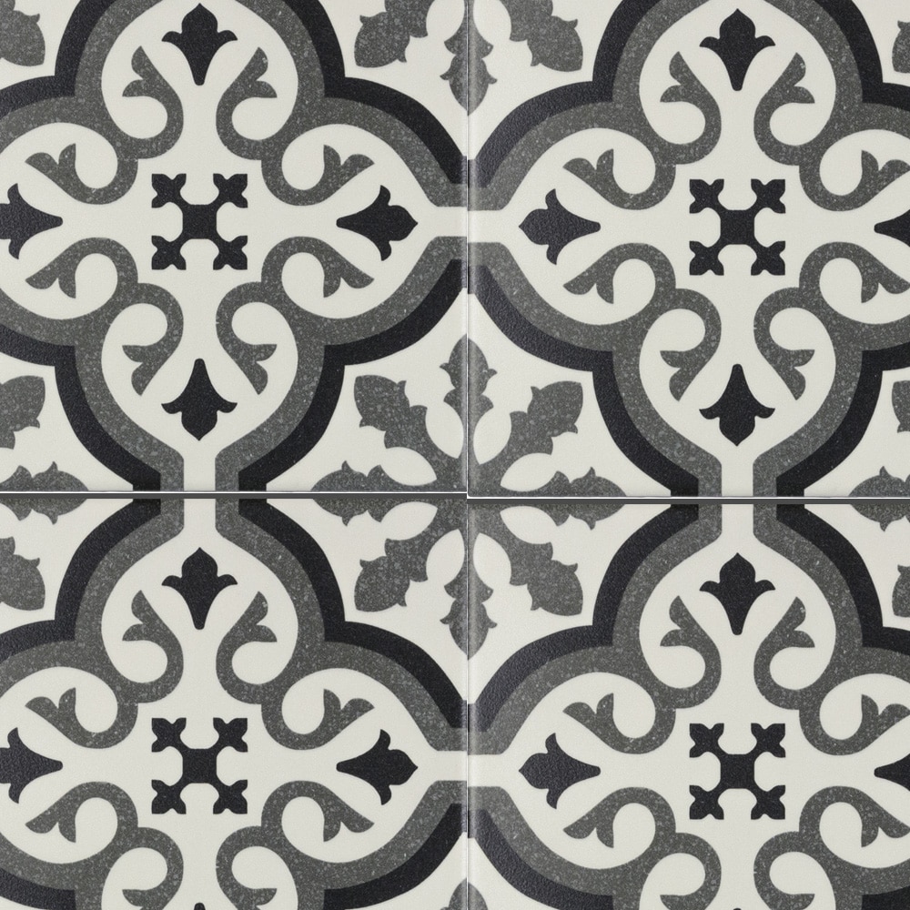 Elida Ceramica Lolita Deco Squares 6-in x 6-in Matte Porcelain Encaustic Floor Tile
