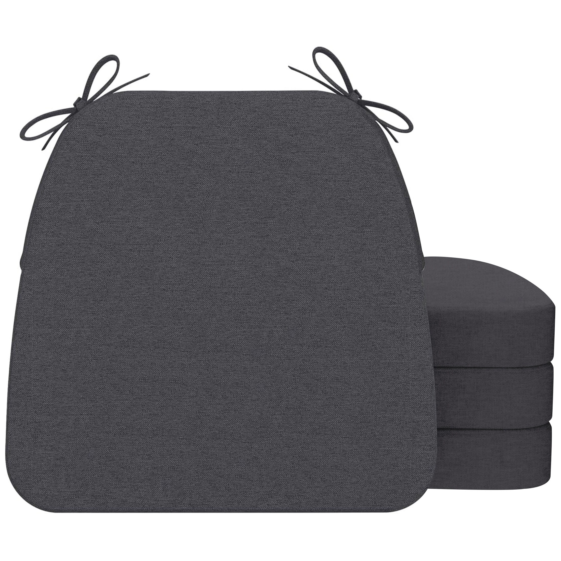 AAAAAcessories LS-DCCLH-SHENHUI-4P Dark Grey Solid Chair Cushion