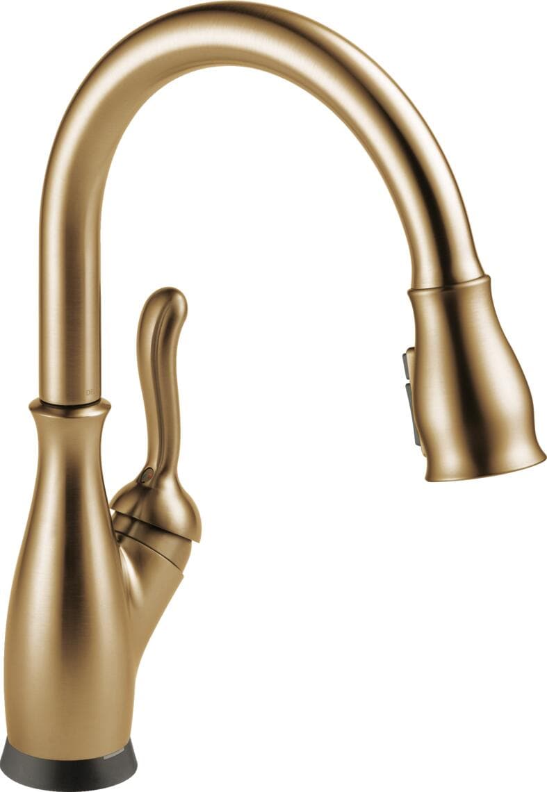 Delta 9178TLV-CZ-DST Leland Champagne Bronze Single Handle Deck-mount Voice Activated Pull-down Kitchen Faucet with Sprayer ( Deck Plate Included )