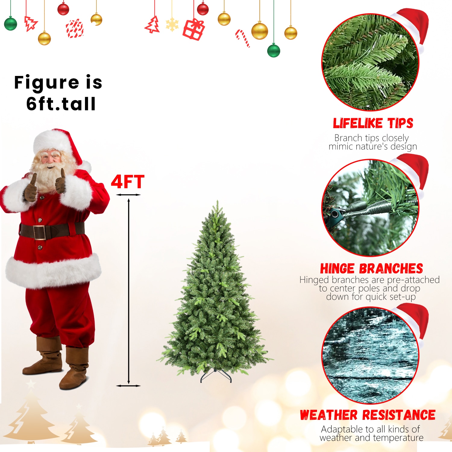 WELLFOR CM-HGY-23487US Artificial-Christmas-Trees - View #8