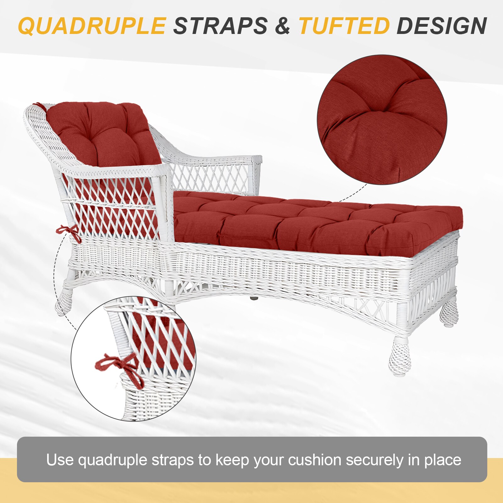 Aoodor A378-PRDRD Patio-Furniture-Cushions - View #8