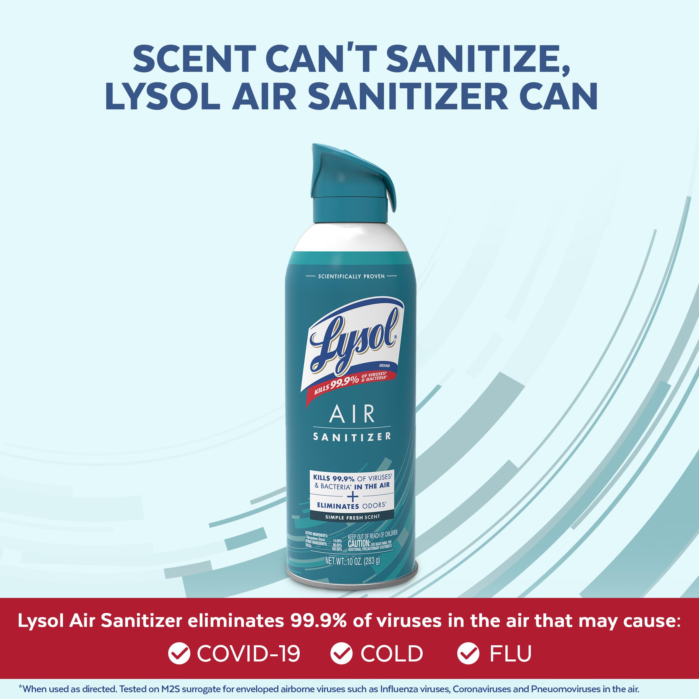 LYSOL Air Sanitizer 10-fl oz Simple Fresh Air Freshener in the Air ...