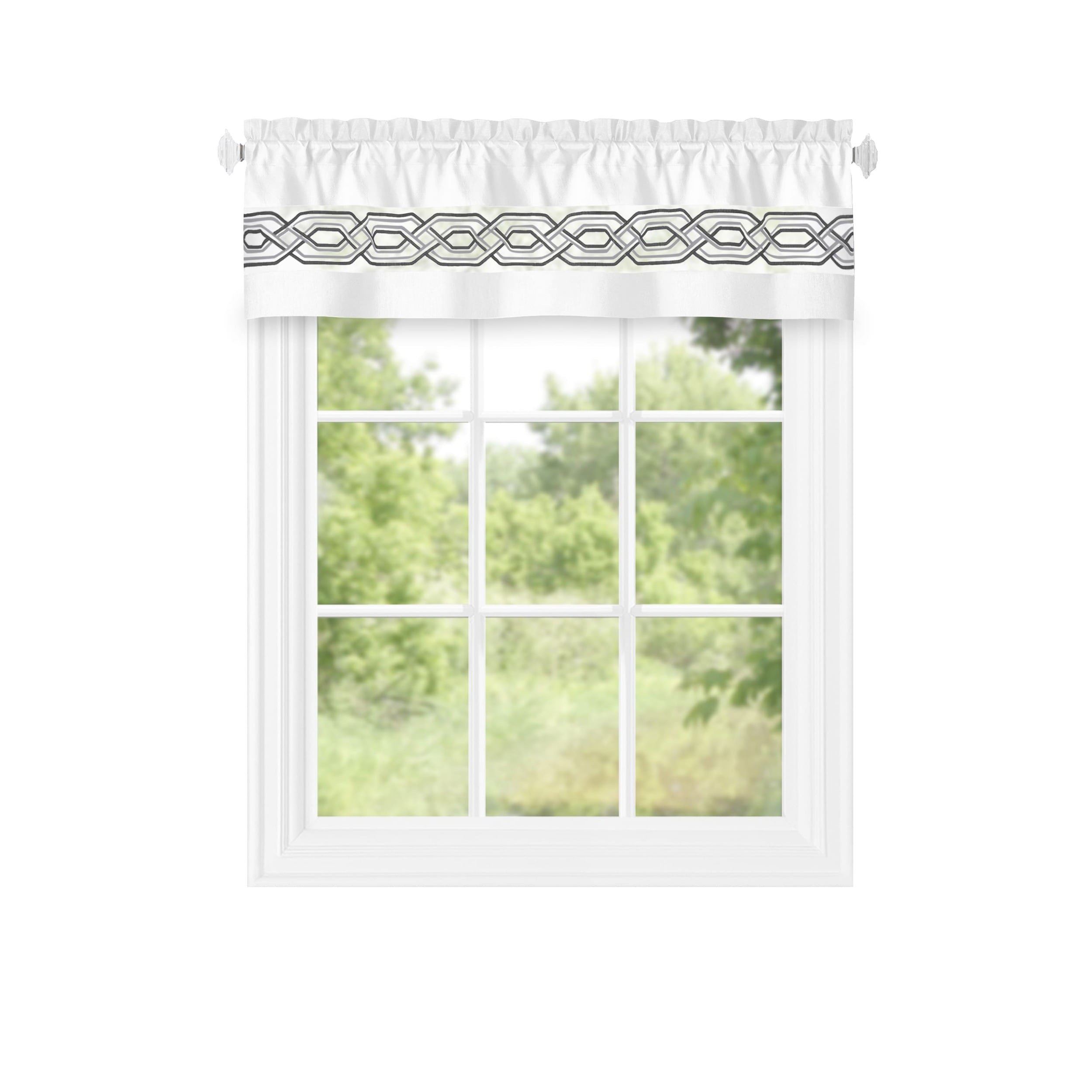 Achim PAVL13WT12 Paige 13-Inches White Polyester Rod pocket Valance